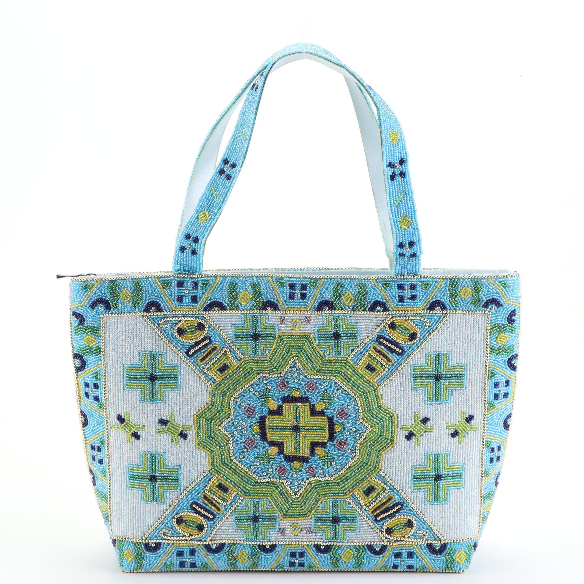 Christiana Beaded Shoulder Bag and Other Beaded Zip Tote