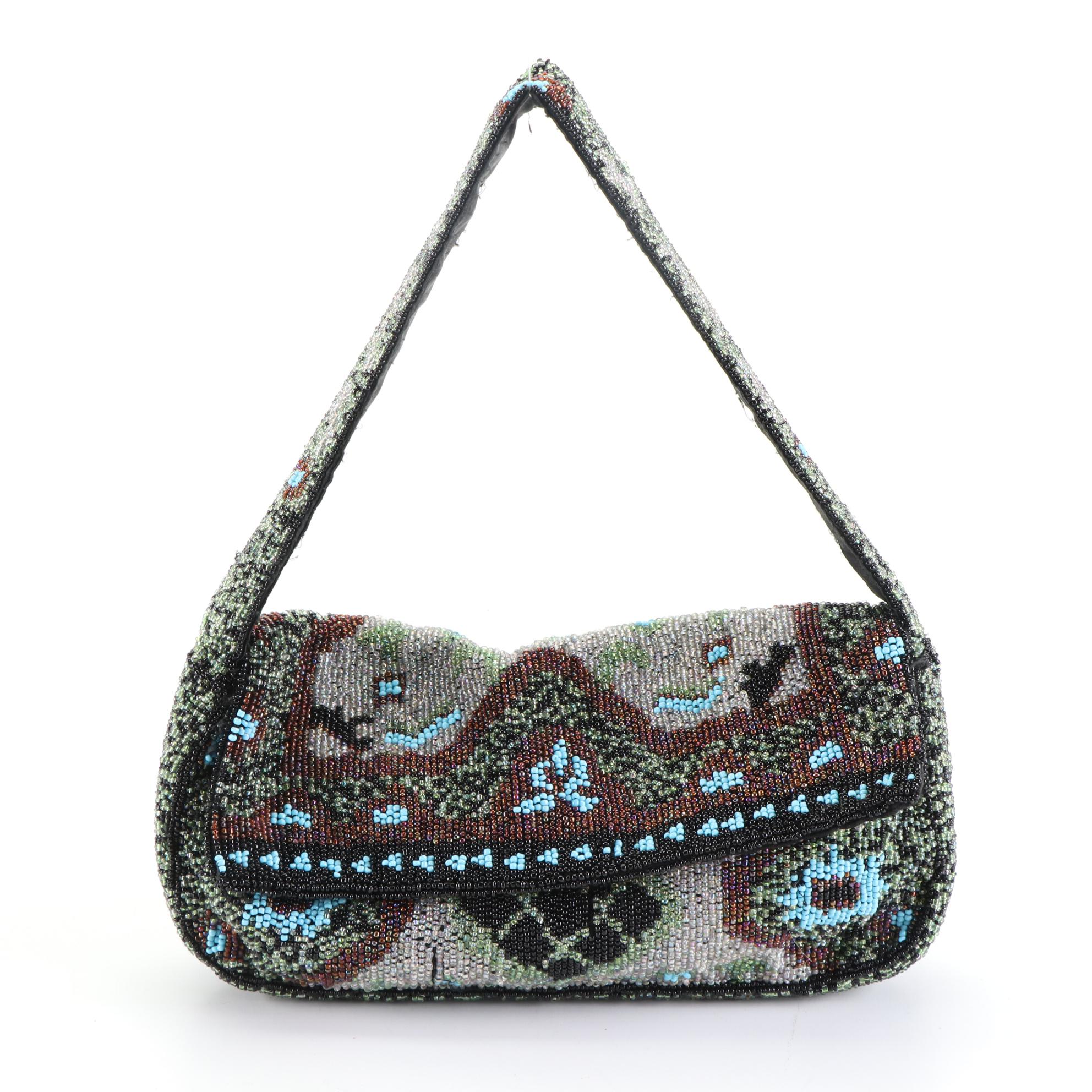 Christiana Beaded Shoulder Bag and Other Beaded Zip Tote