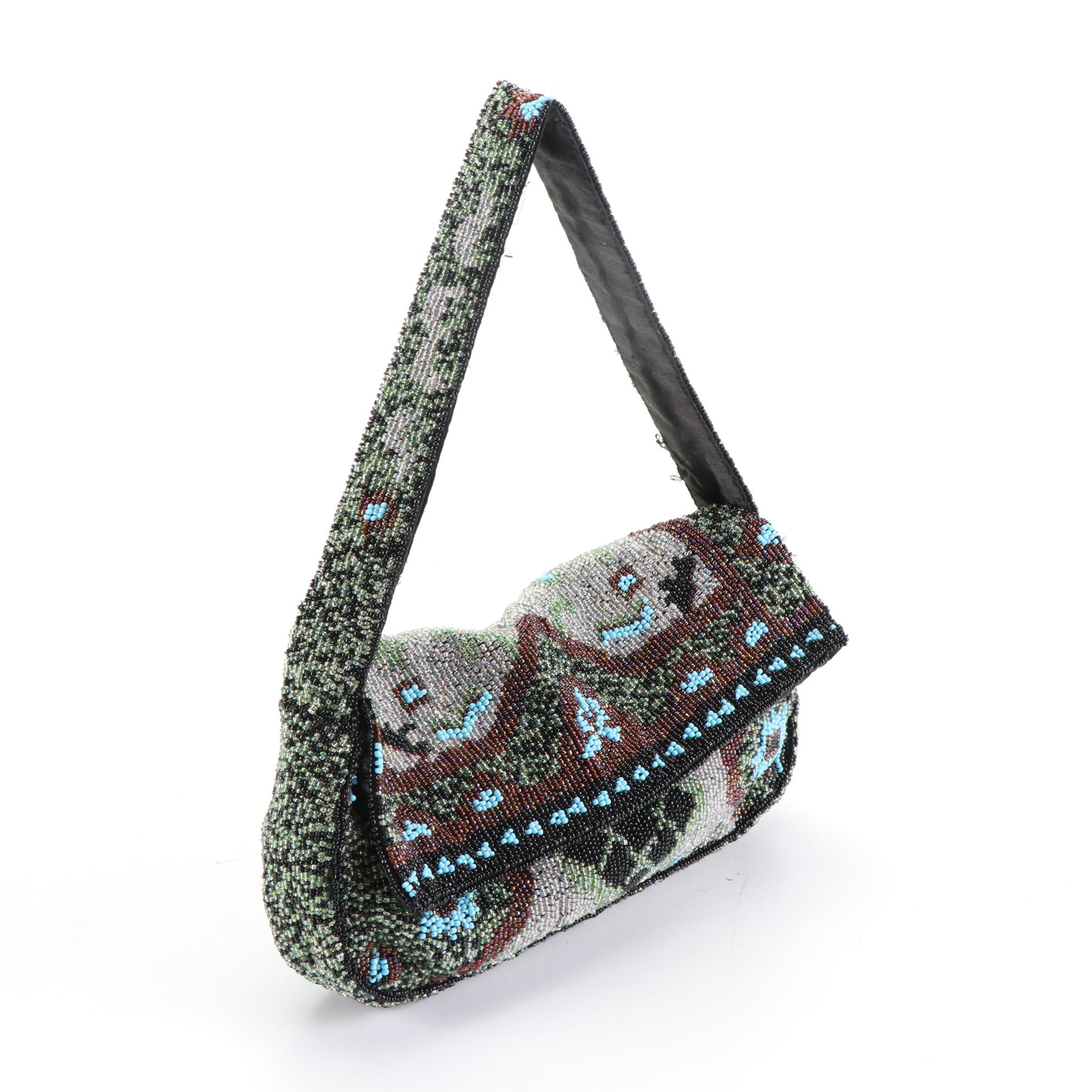 Christiana Beaded Shoulder Bag and Other Beaded Zip Tote
