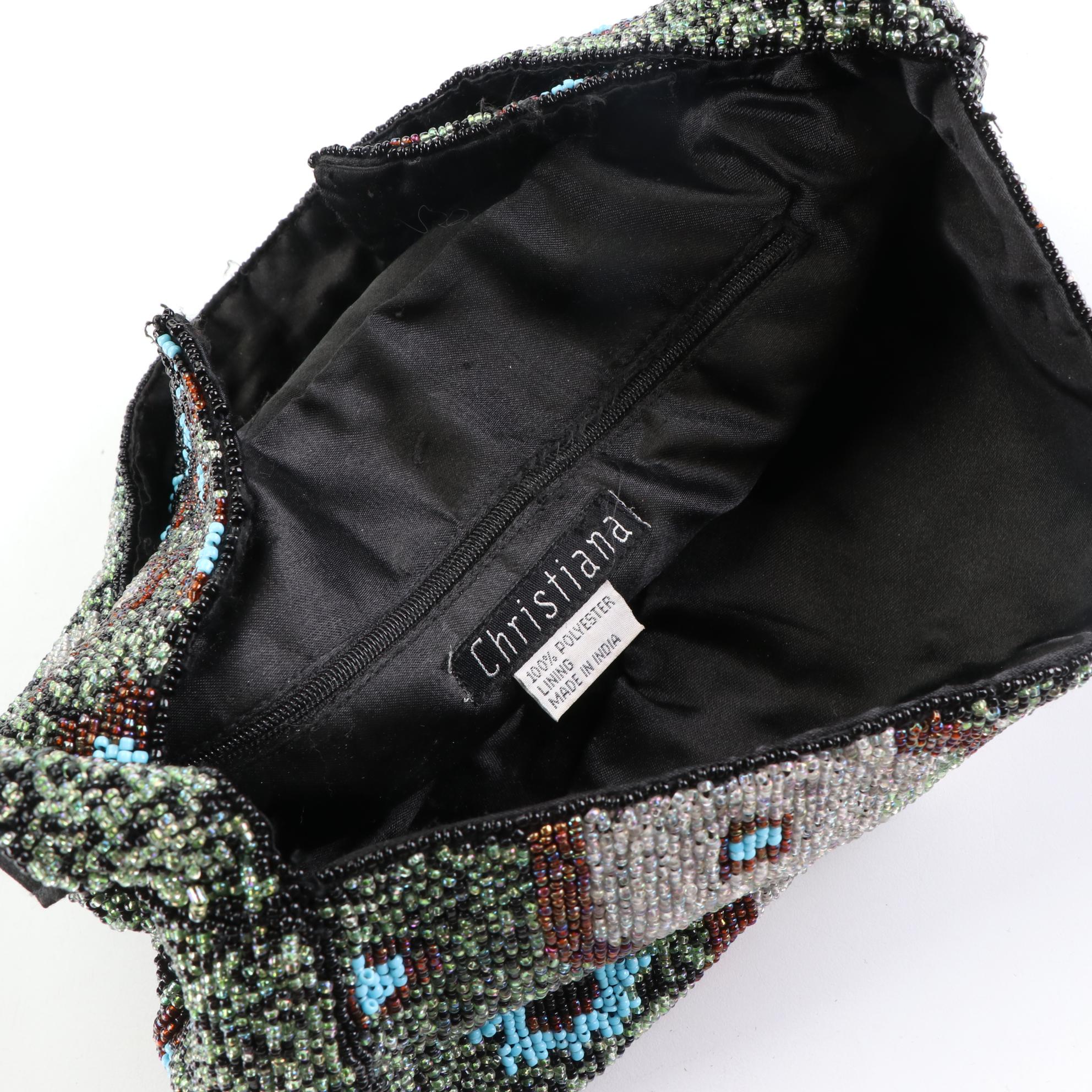 Christiana Beaded Shoulder Bag and Other Beaded Zip Tote