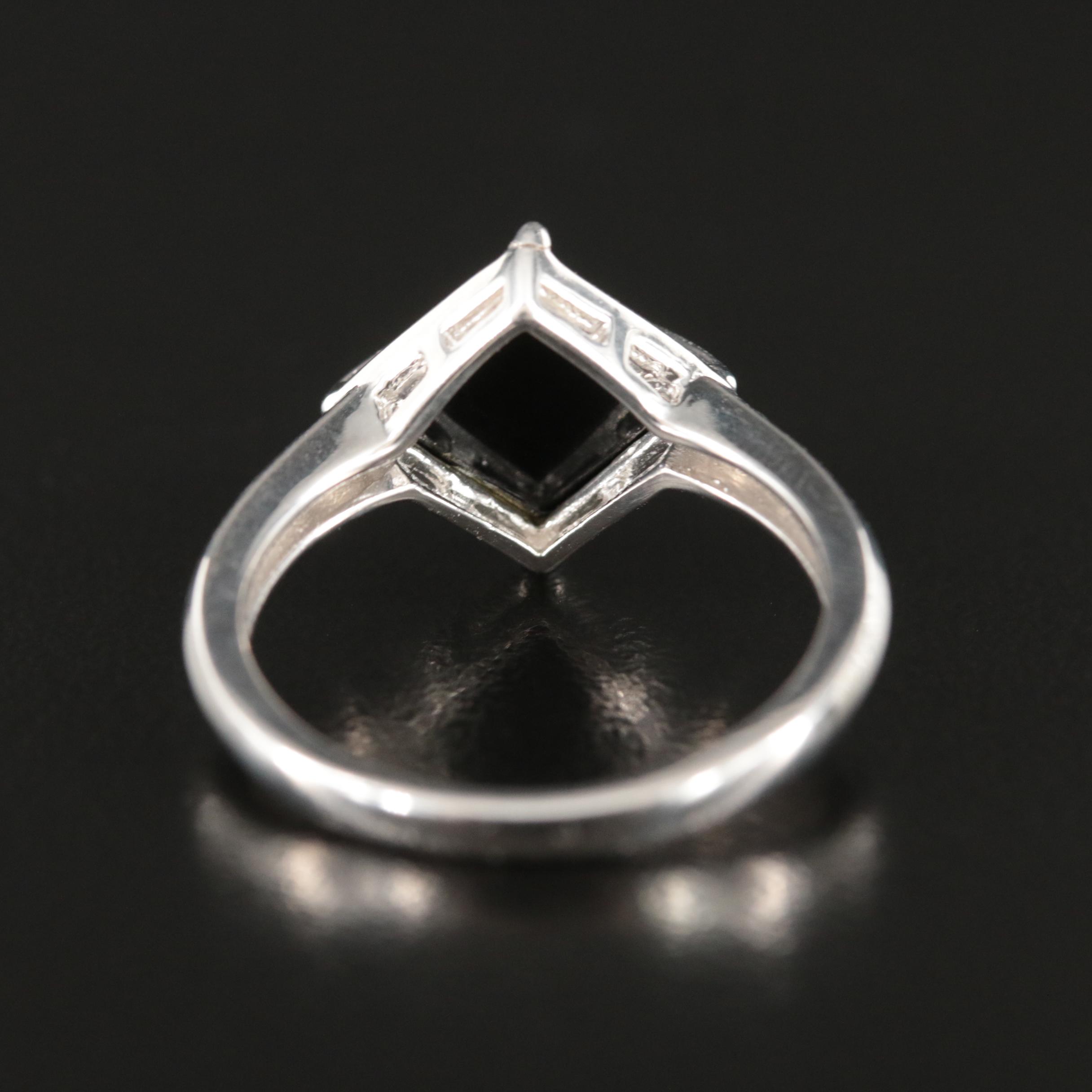 Sterling Faux Black Onyx Pyramid Ring