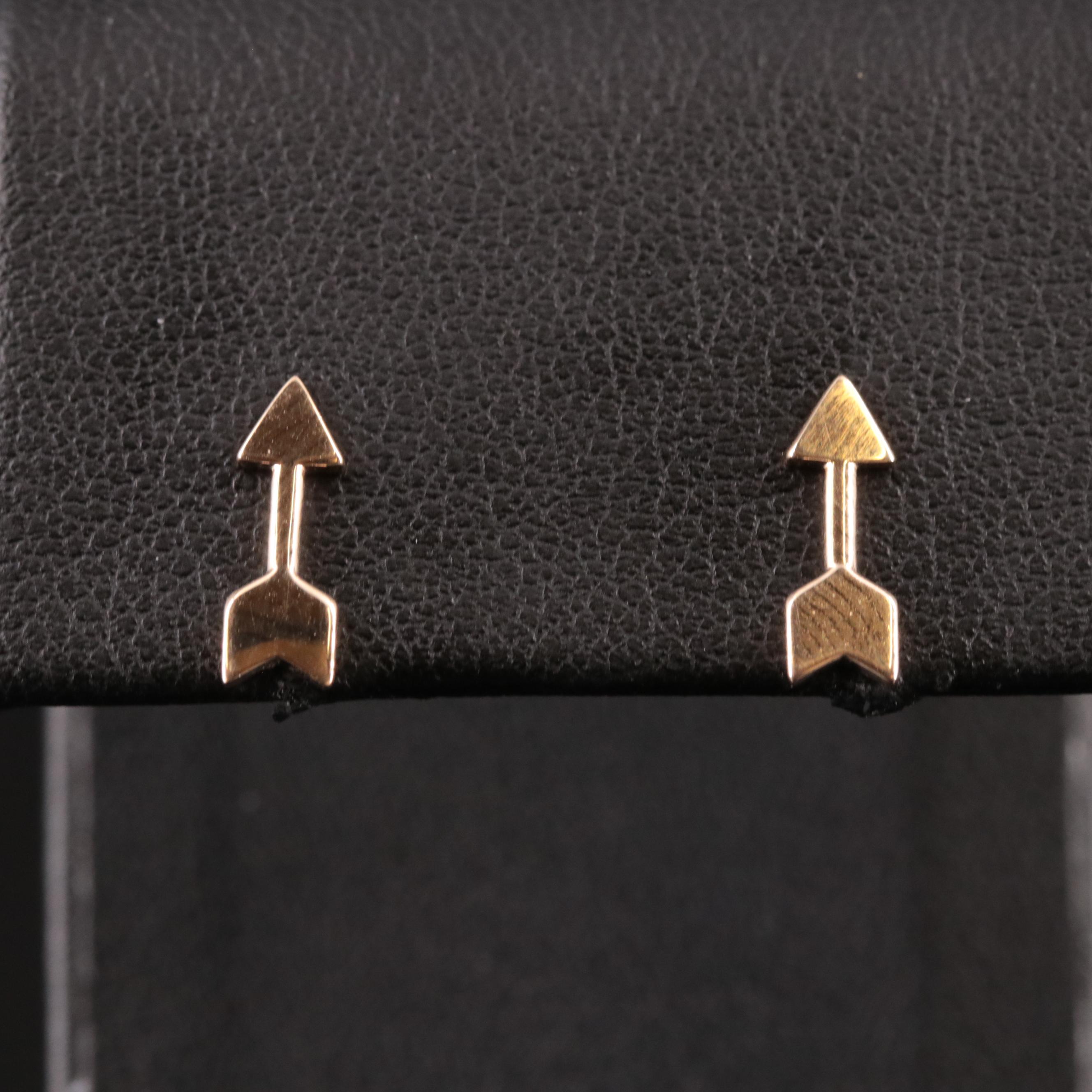 14K Arrow Stud Earrings