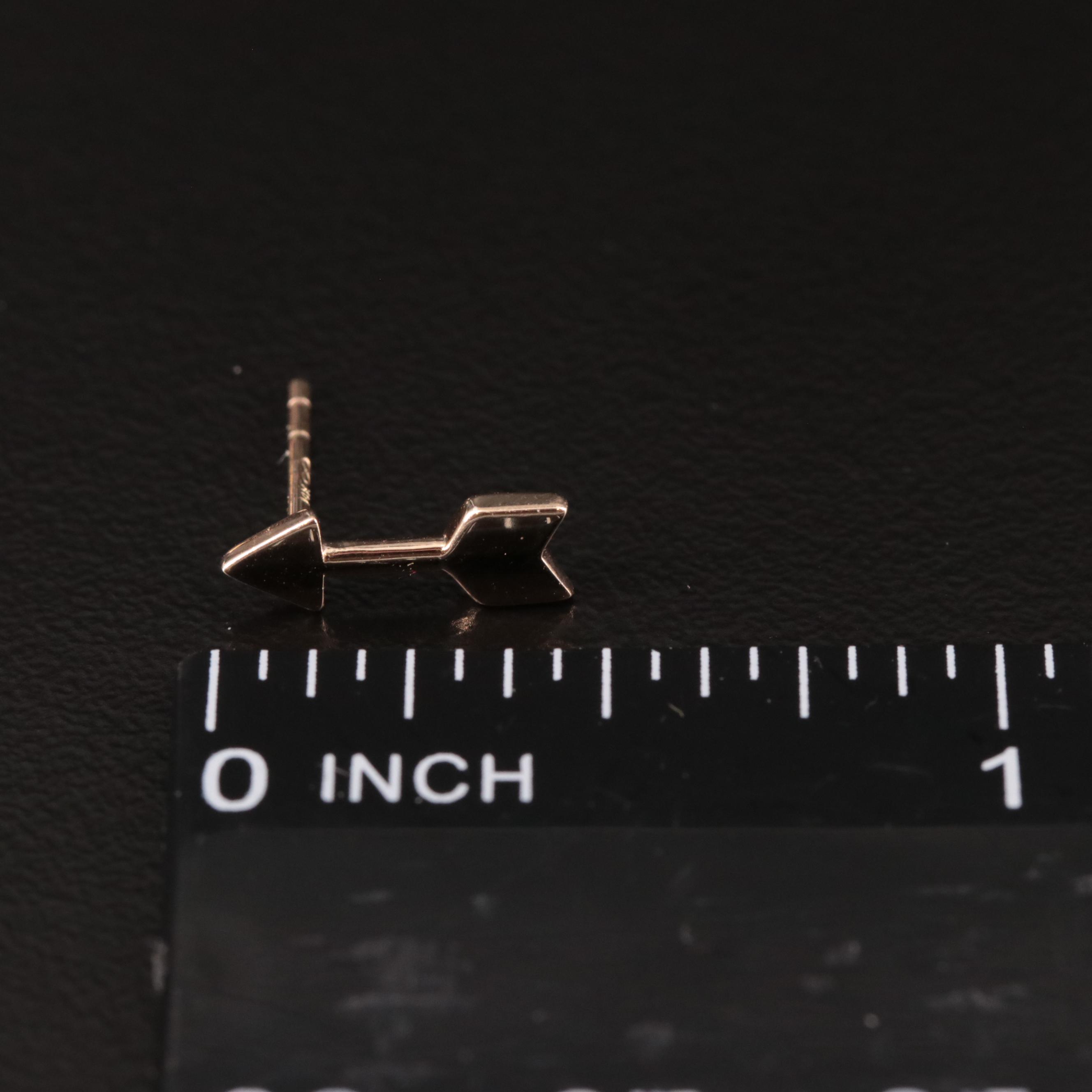 14K Arrow Stud Earrings