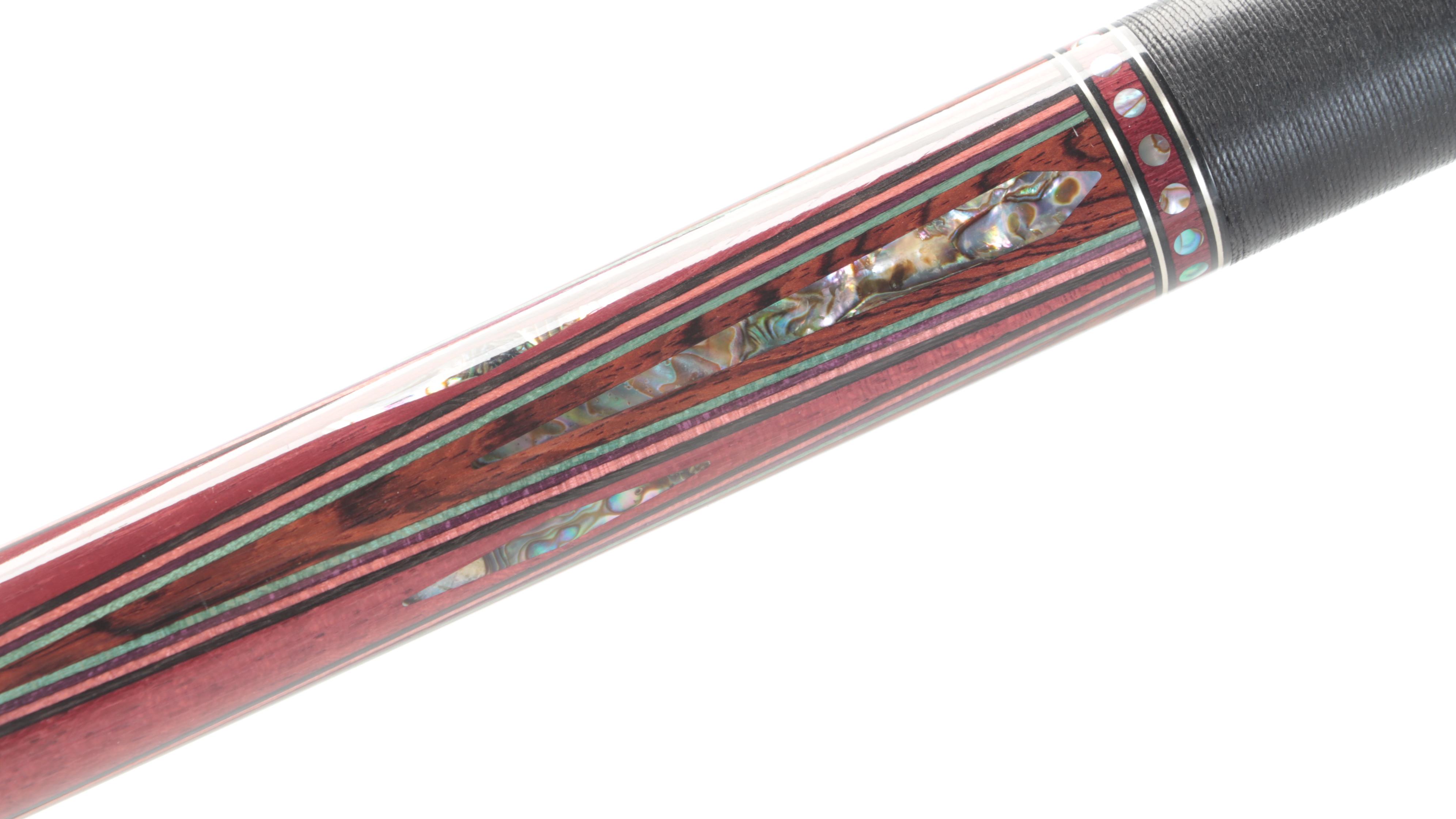 Dave Kikel KQ Cocobolo and Abalone Inlay Pool Cue