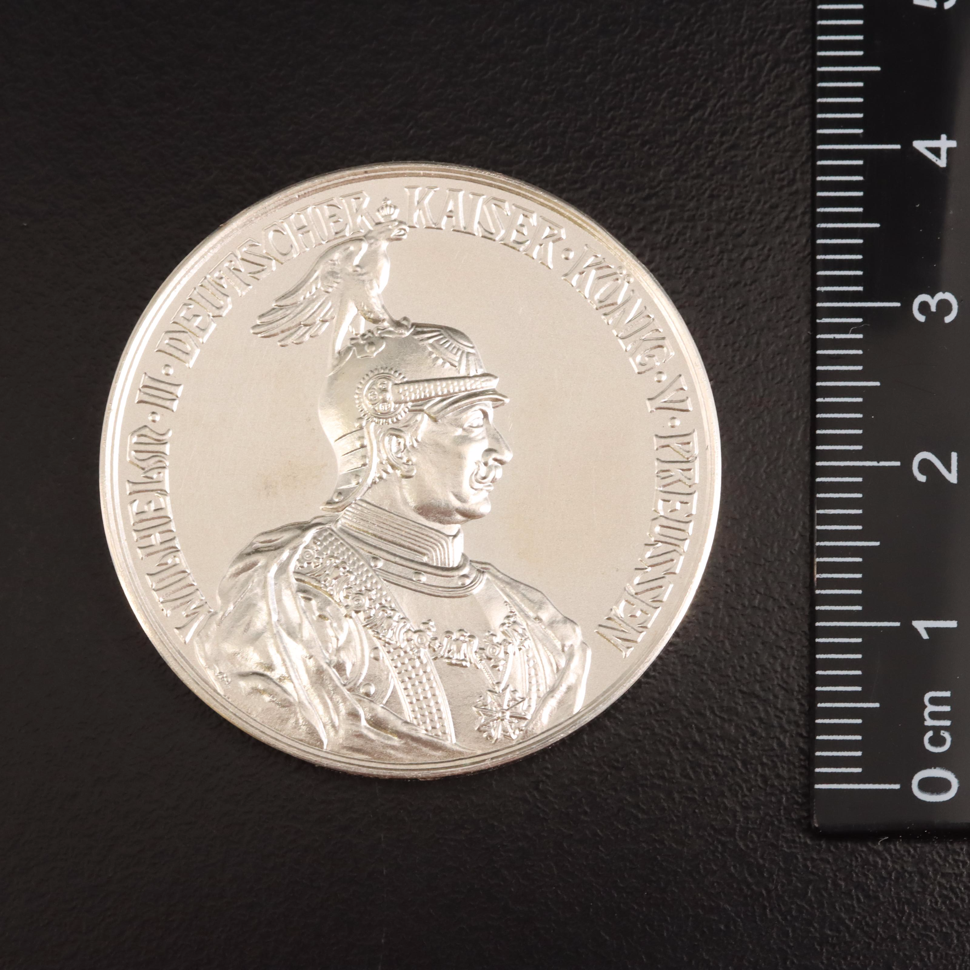 1987 Germany .999 Fine Silver Medal Commemorating Wilhelm ll and City of Berlin