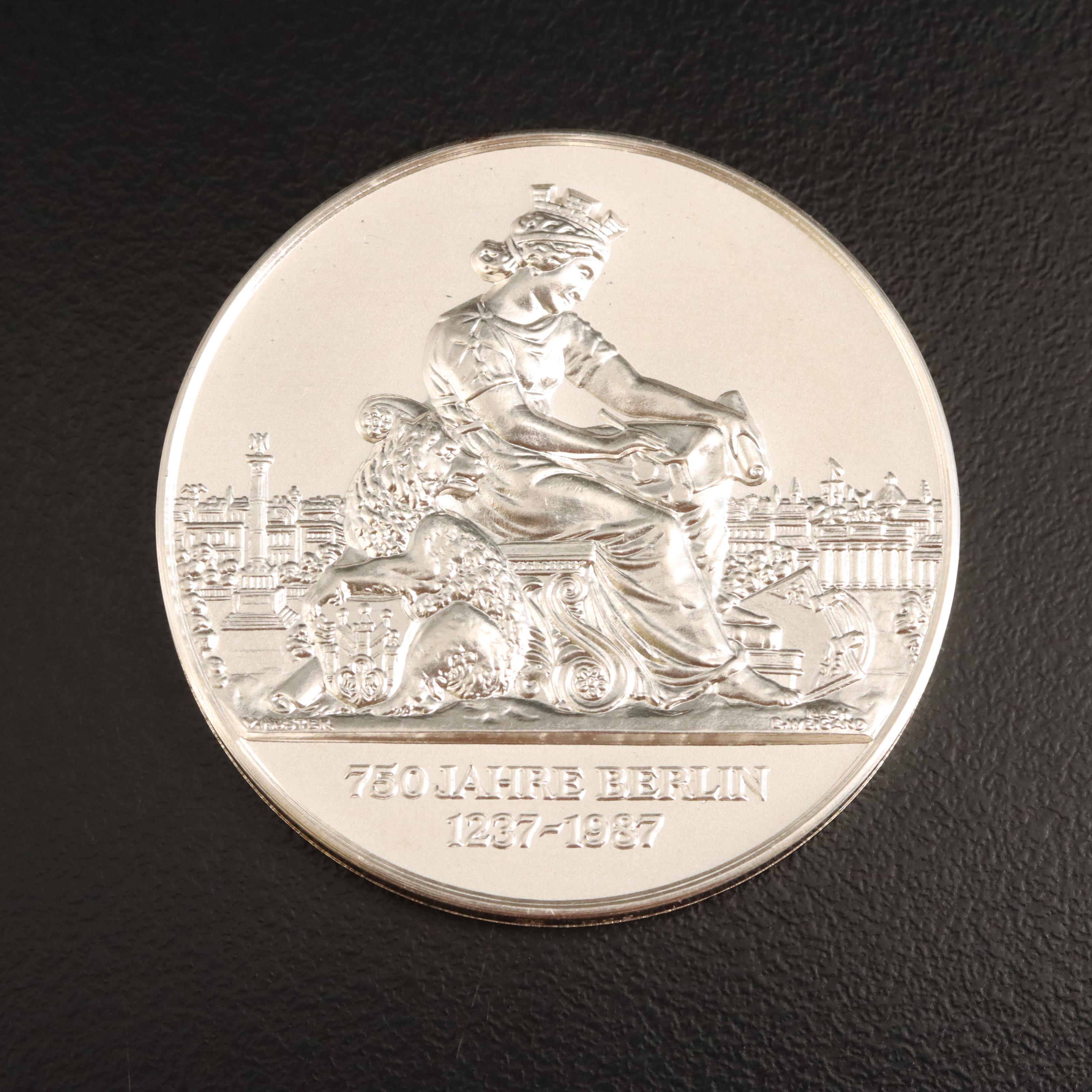 1987 Germany .999 Fine Silver Medal Commemorating Wilhelm ll and City of Berlin