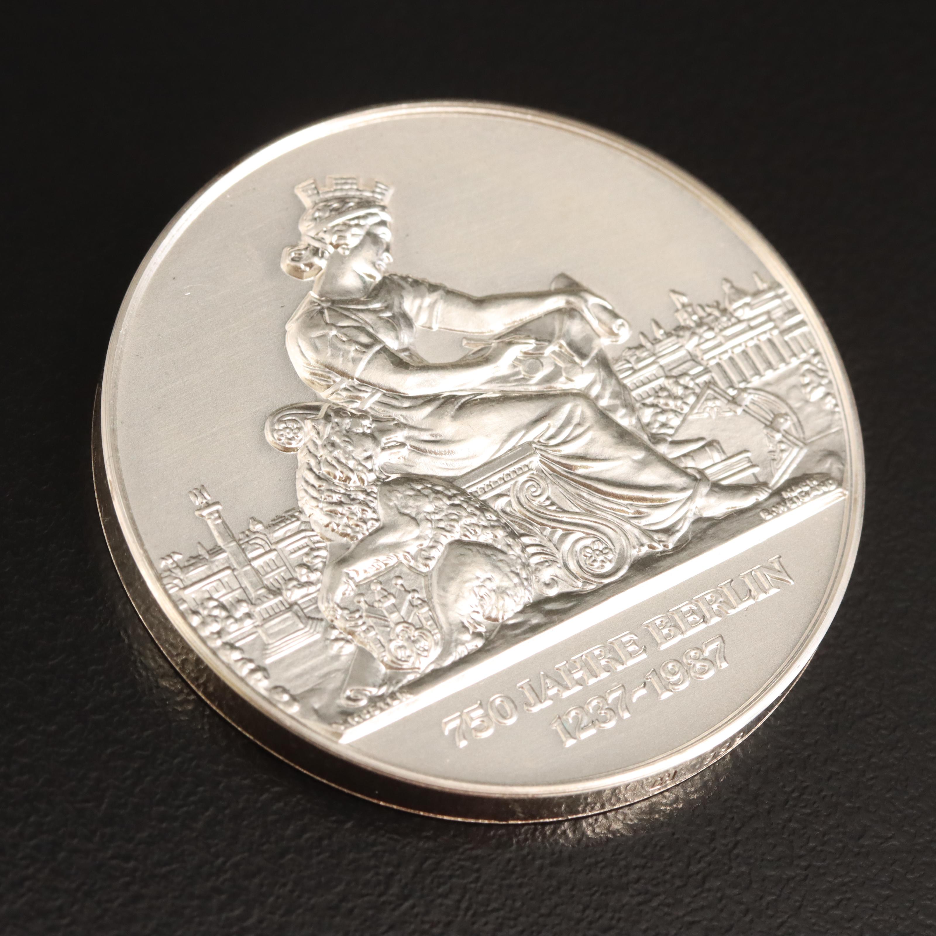 1987 Germany .999 Fine Silver Medal Commemorating Wilhelm ll and City of Berlin