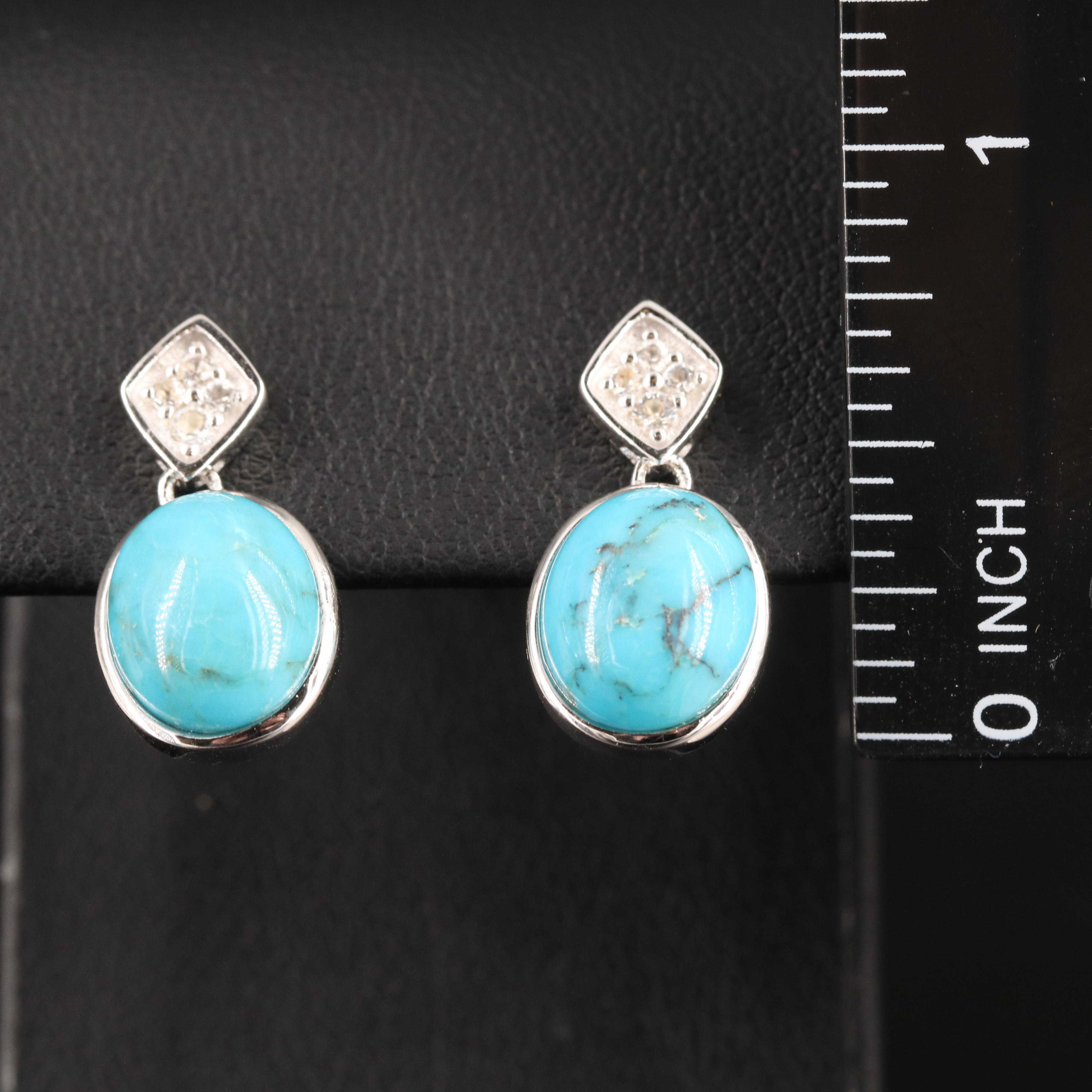 Sterling Turquoise and Topaz Earrings