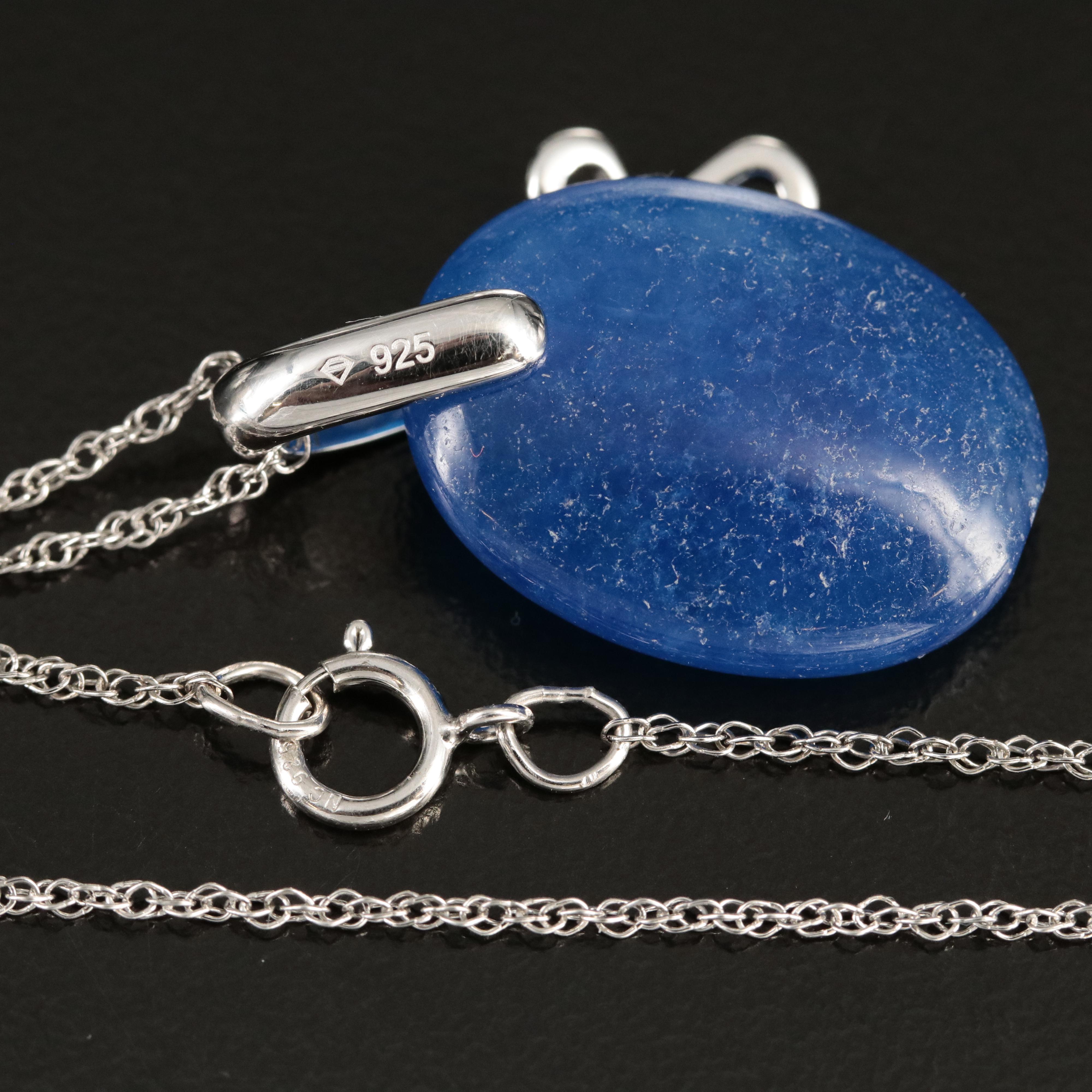 Sterling Quartz Cross Pendant Necklace