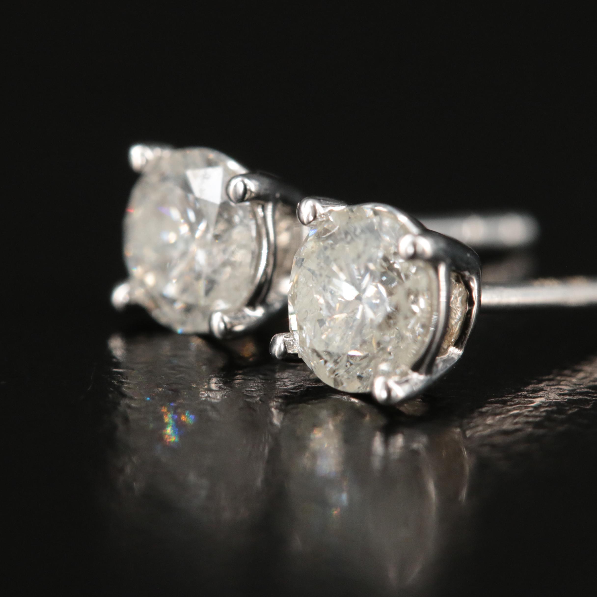 14K 0.91 CTW Diamond Stud Earrings