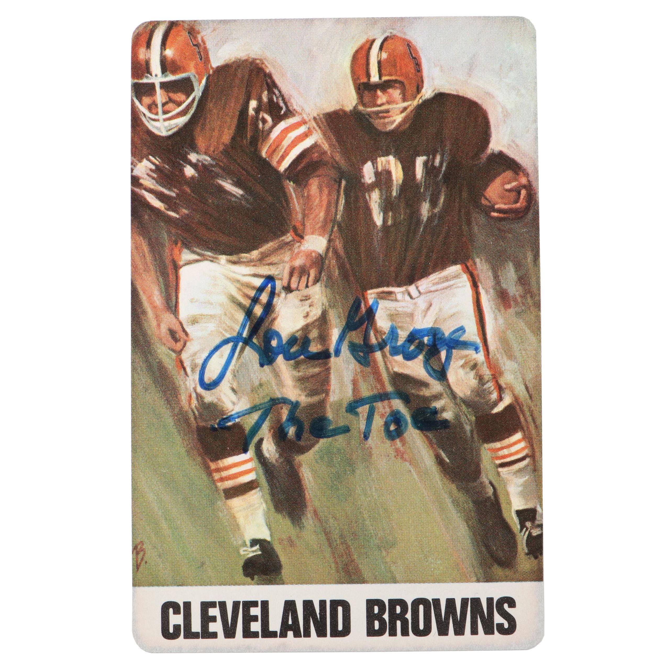 Lou "The Toe" Groza Signed Cleveland Browns Playing Card