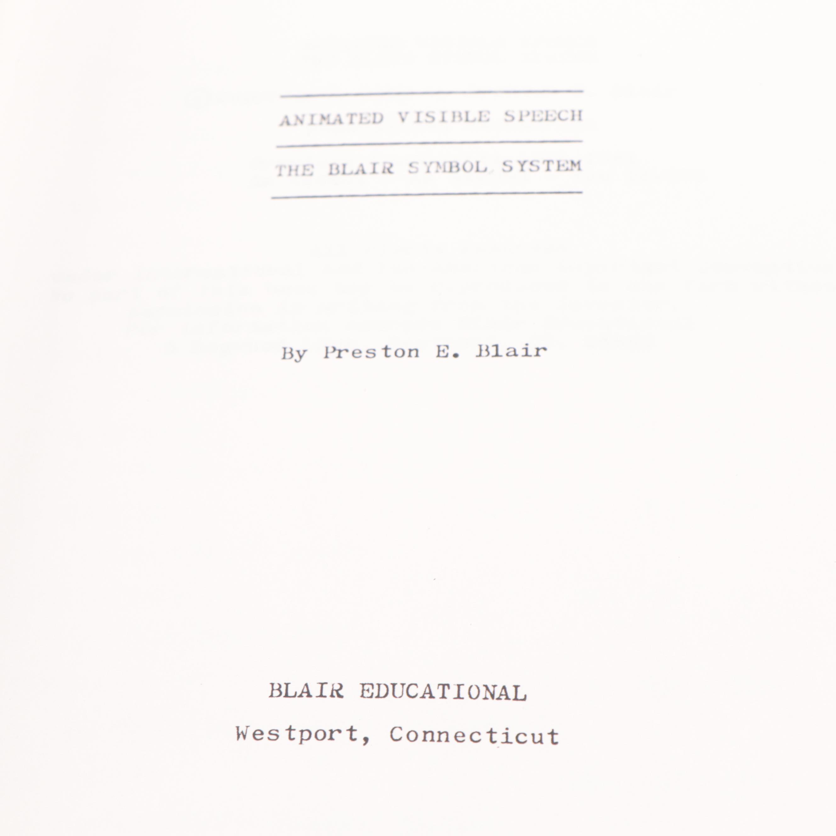 "Animated Visible Speech: The Blair Symbol System" Manuscript by Preston Blair