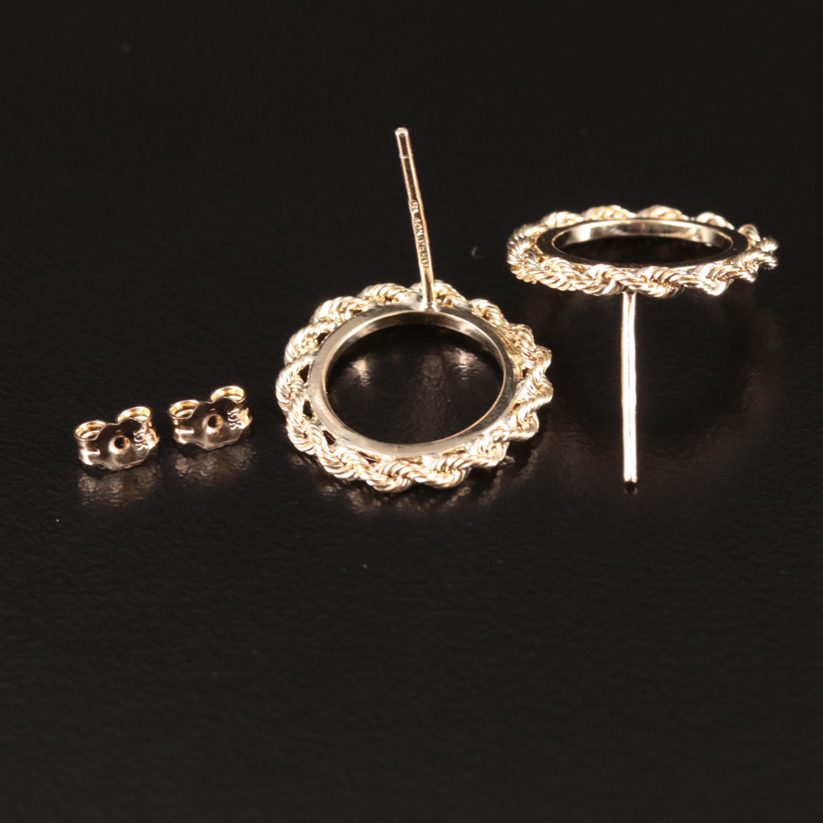 10K Wreath Style Drop Earrings