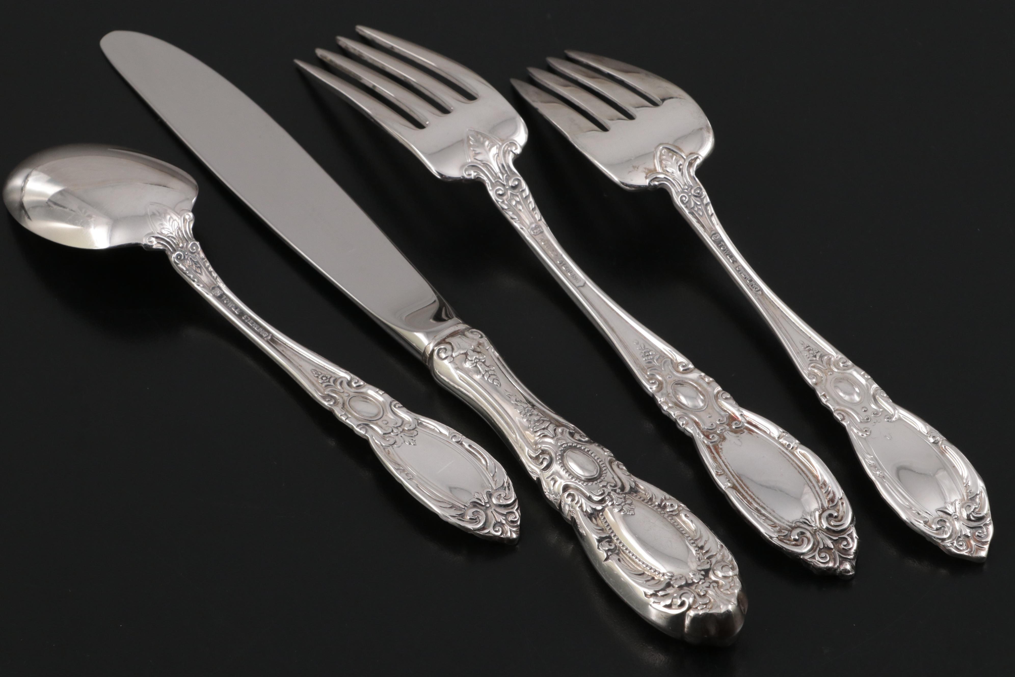 Towle "King Richard" Sterling Silver Flatware, Early 20th Century