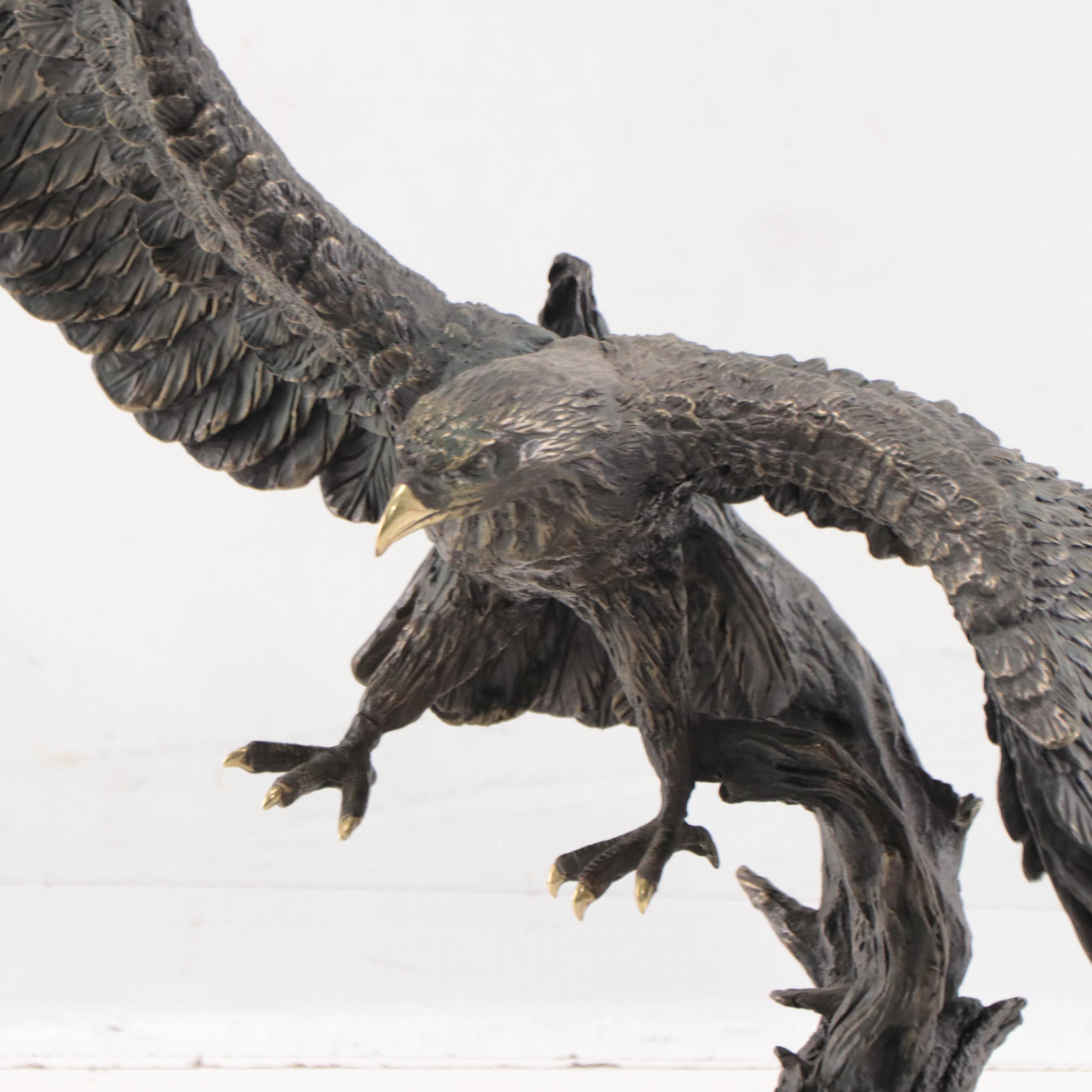 Cast Bronze Eagle Sculpture