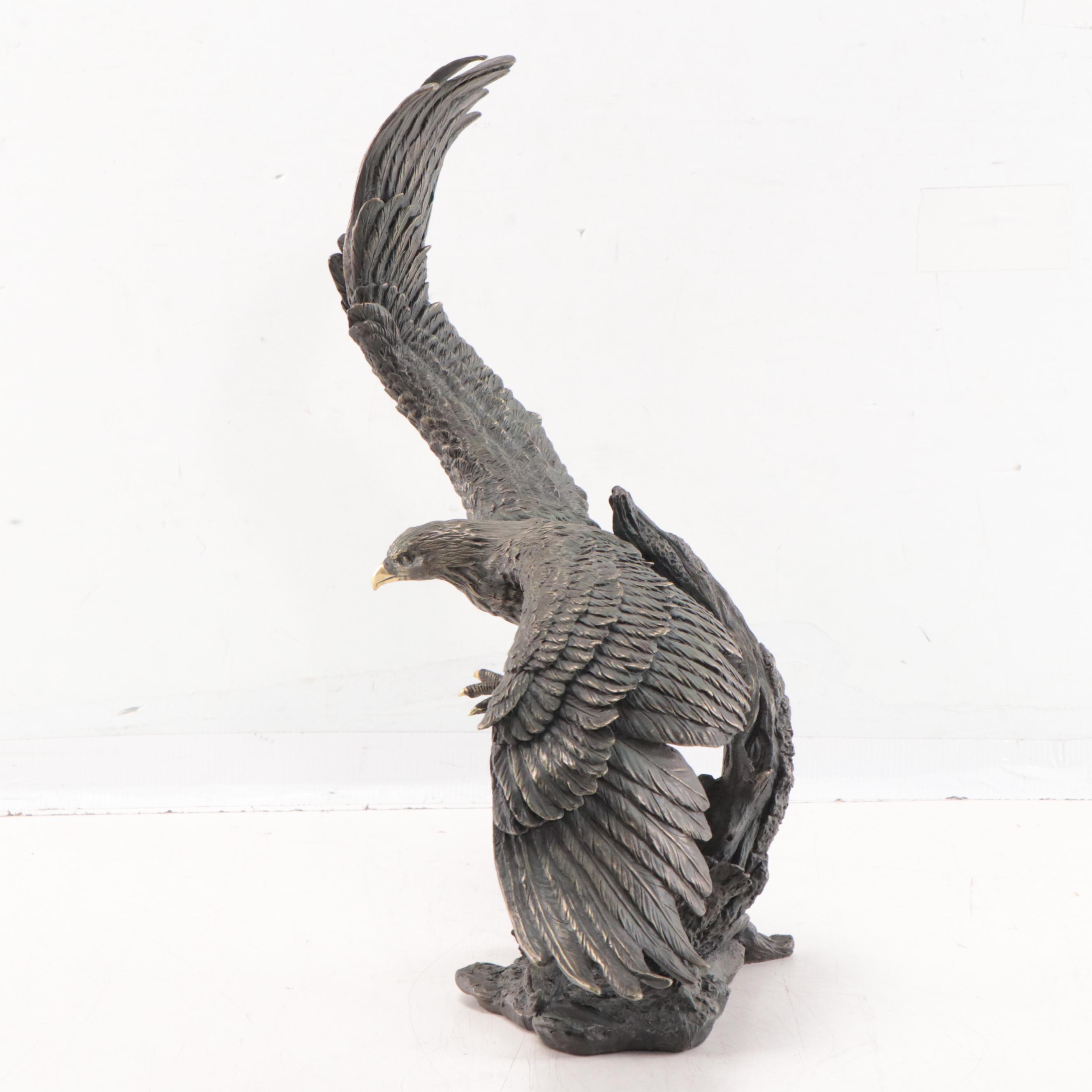 Cast Bronze Eagle Sculpture