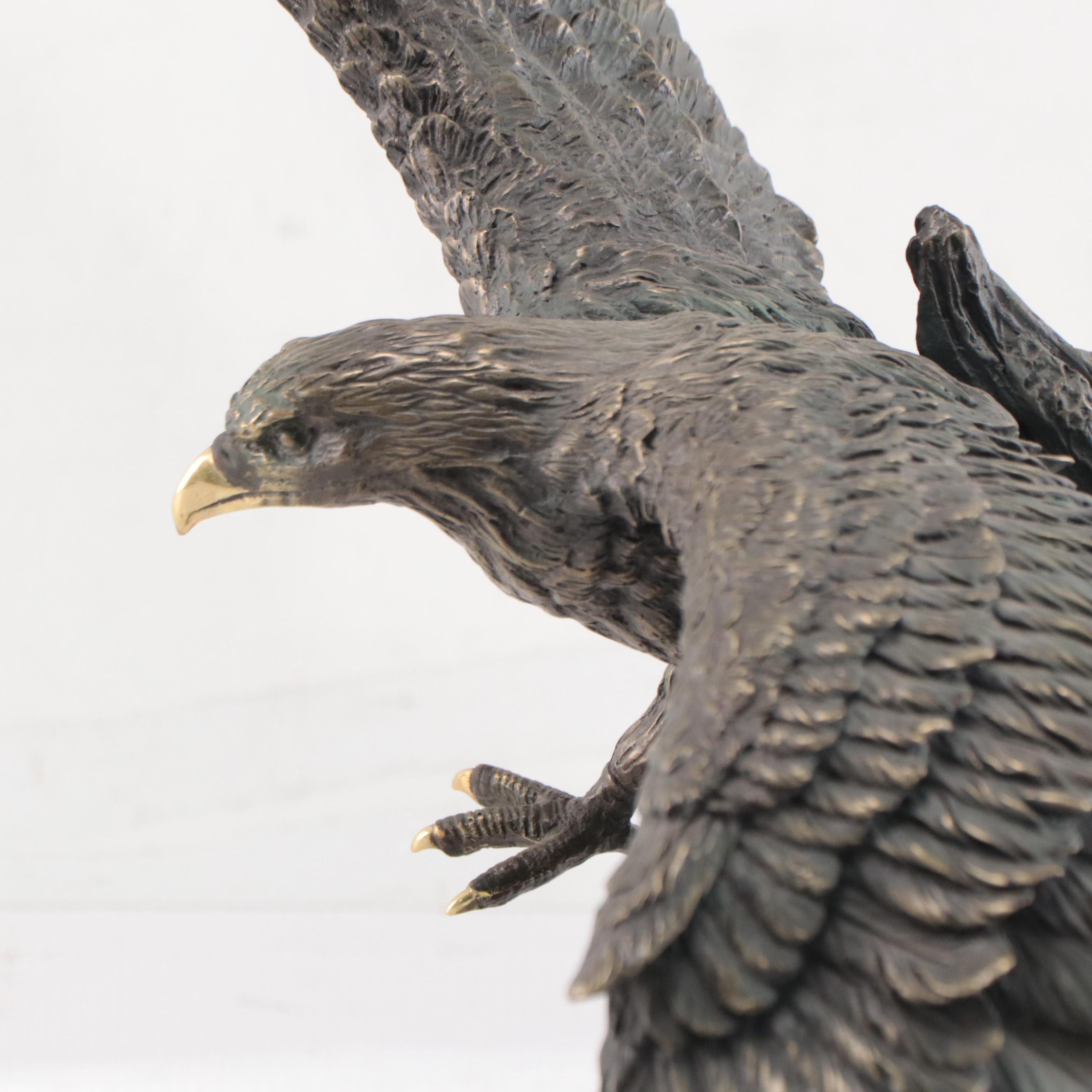 Cast Bronze Eagle Sculpture