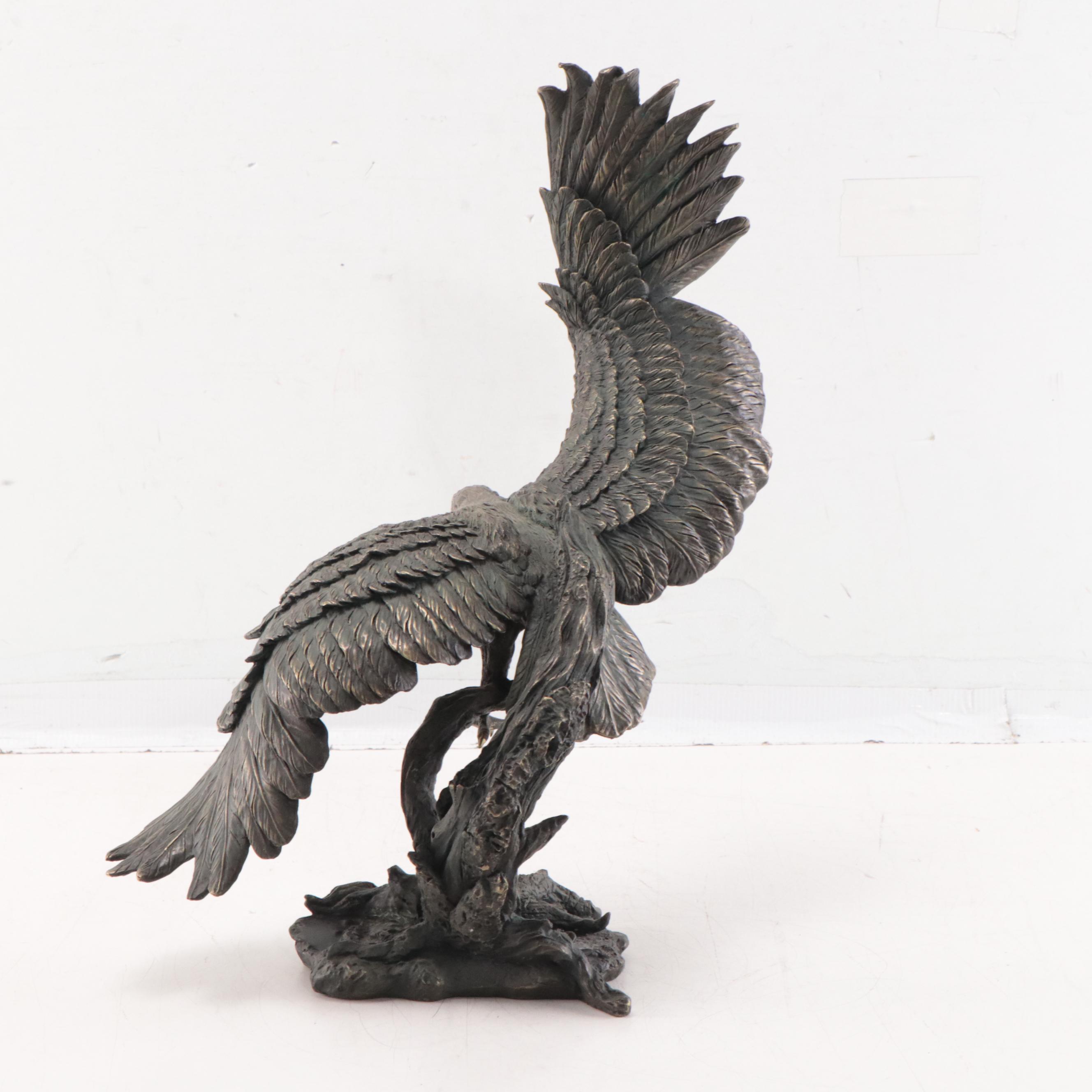 Cast Bronze Eagle Sculpture