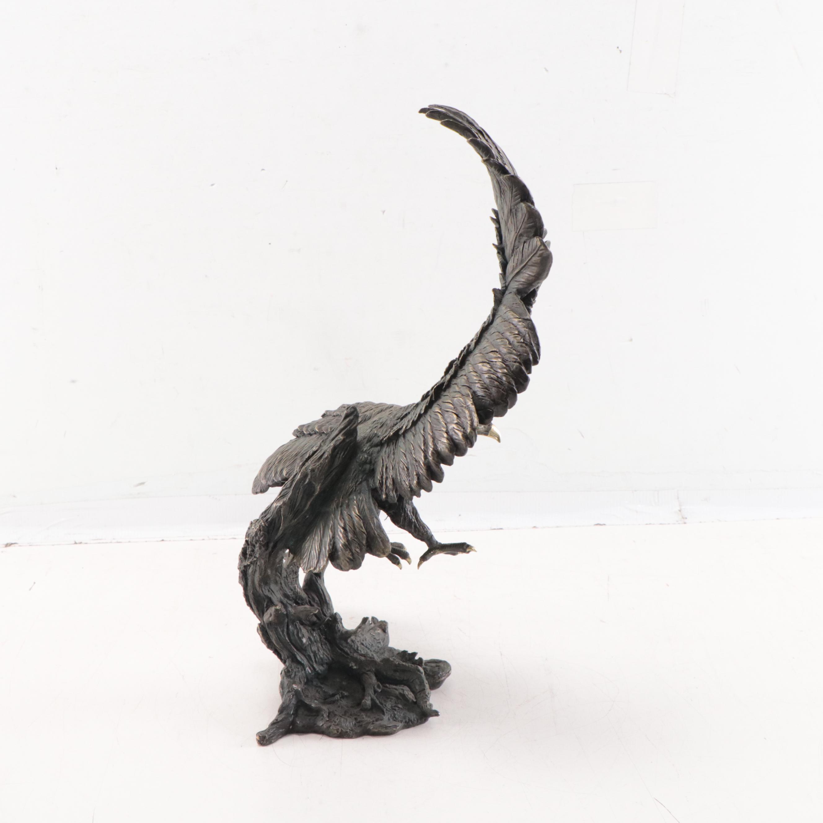Cast Bronze Eagle Sculpture
