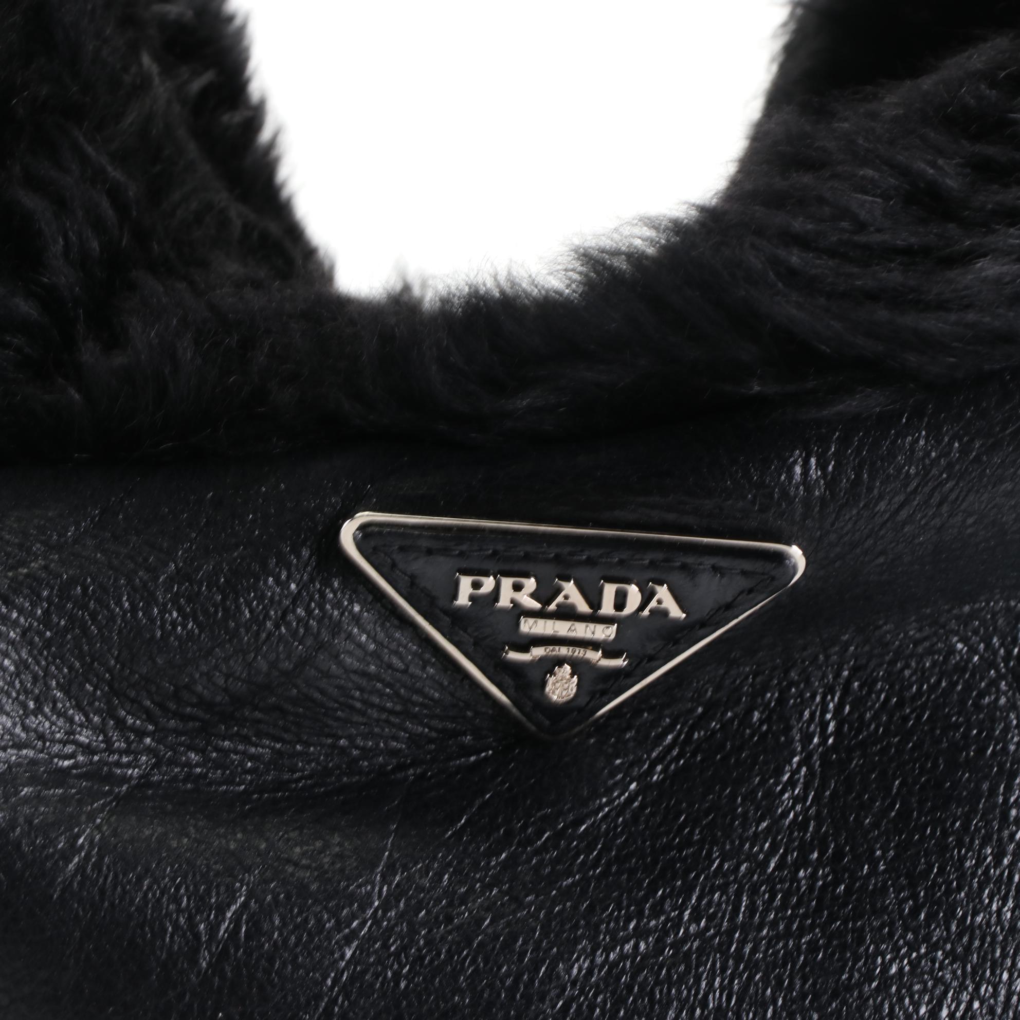 Prada Sheepskin Shearling Shoulder Bag