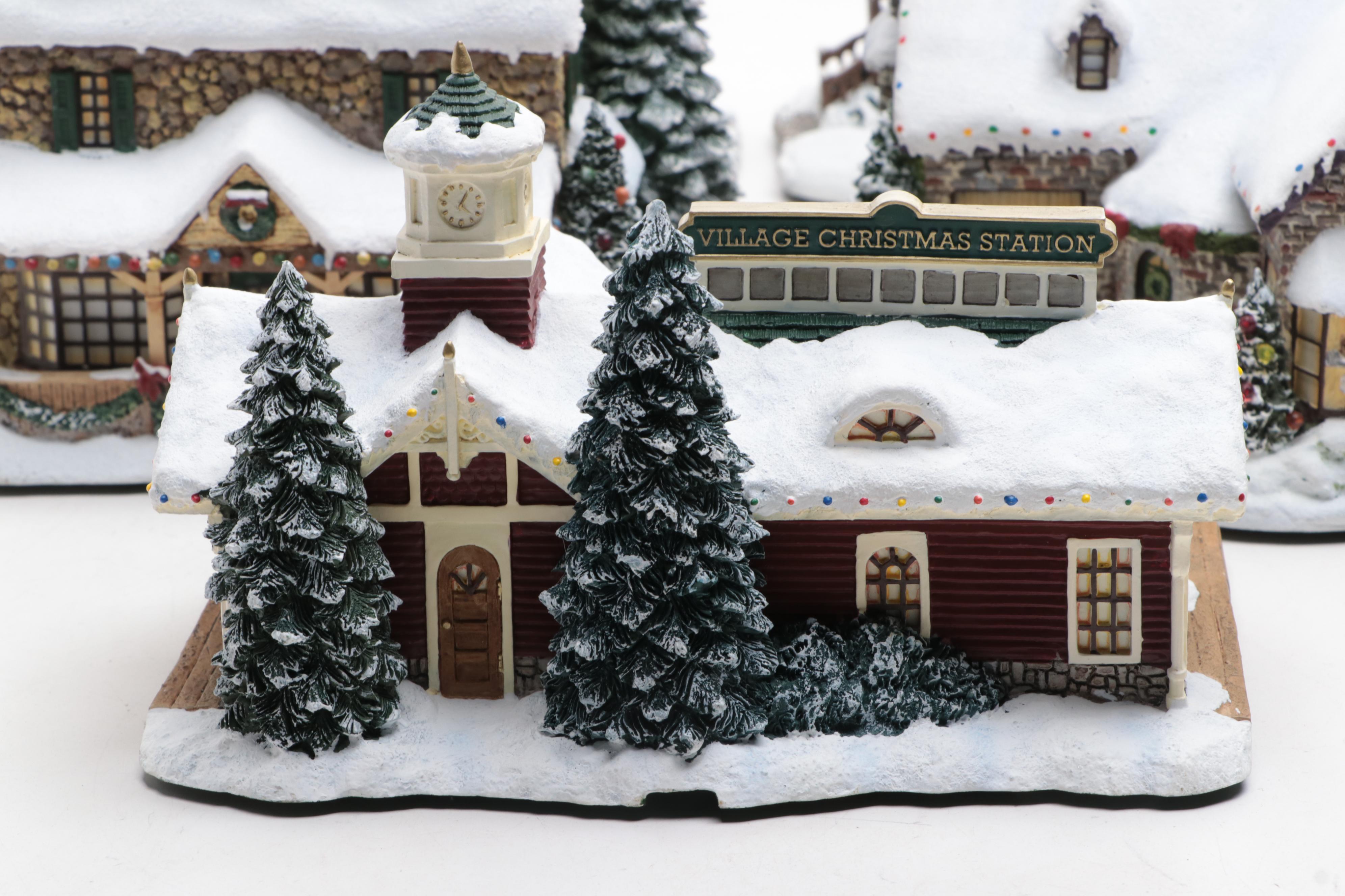 Thomas Kinkade's Village Christmas Collection Illuminated Houses