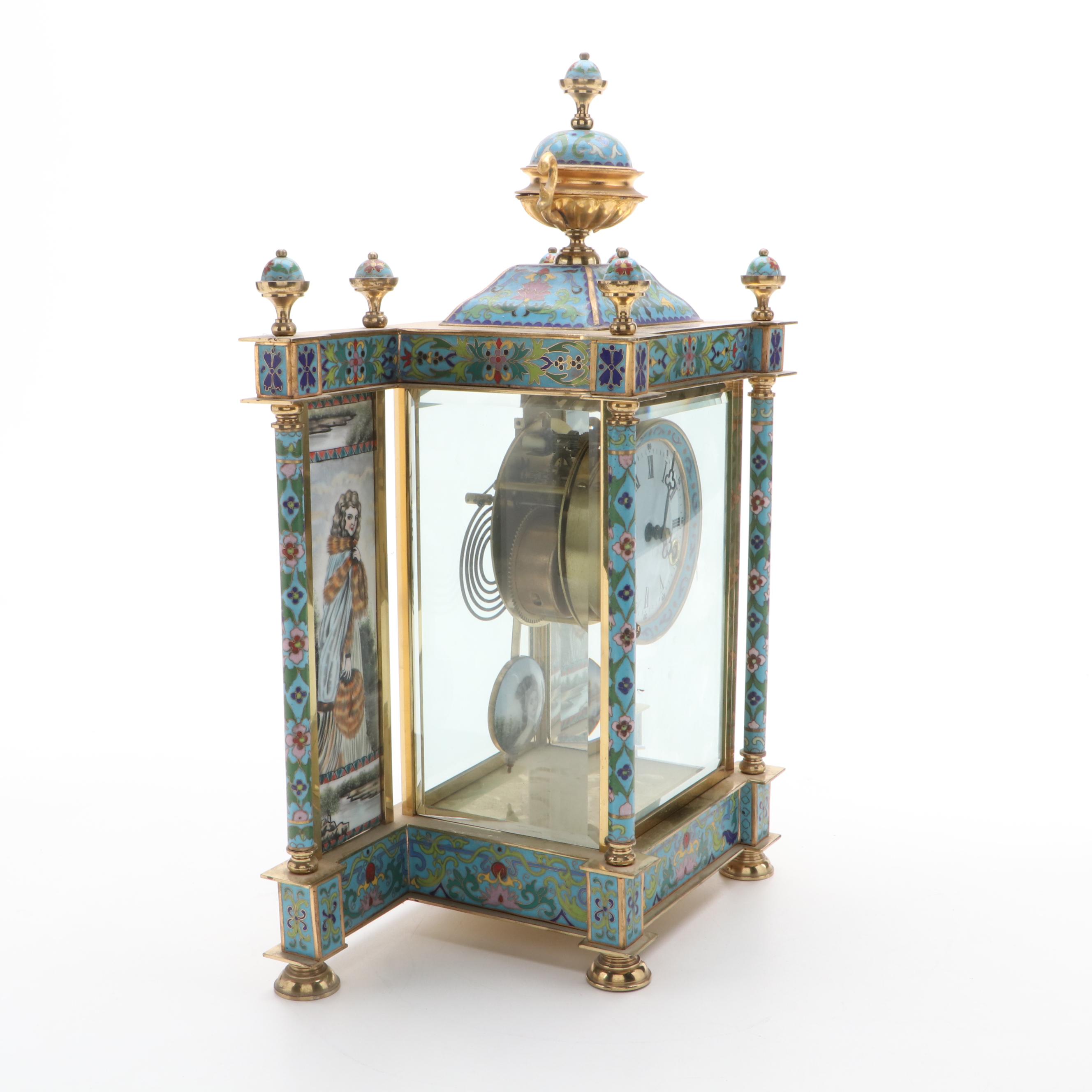Chinese Export Cloisonné French Style Carriage Clock