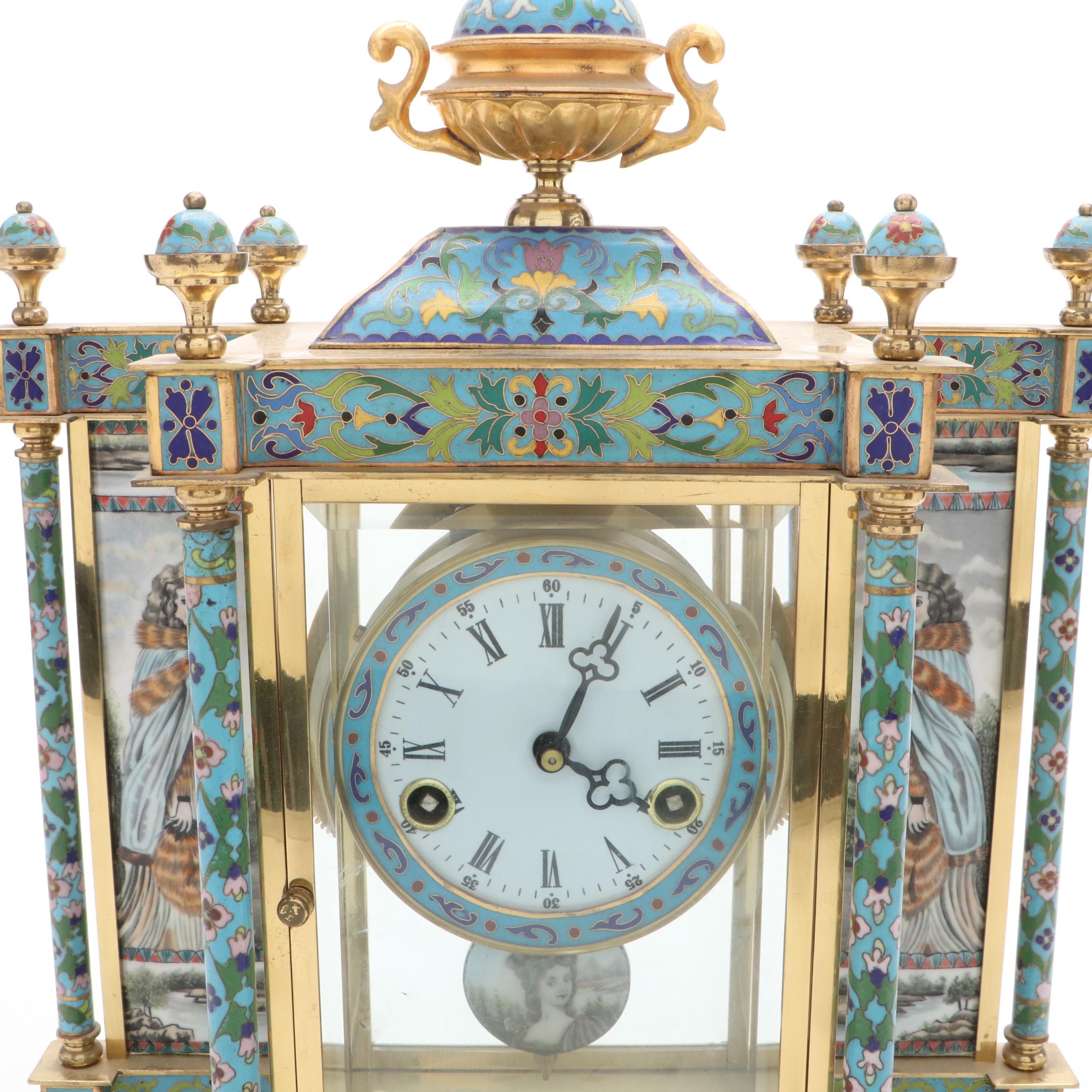 Chinese Export Cloisonné French Style Carriage Clock
