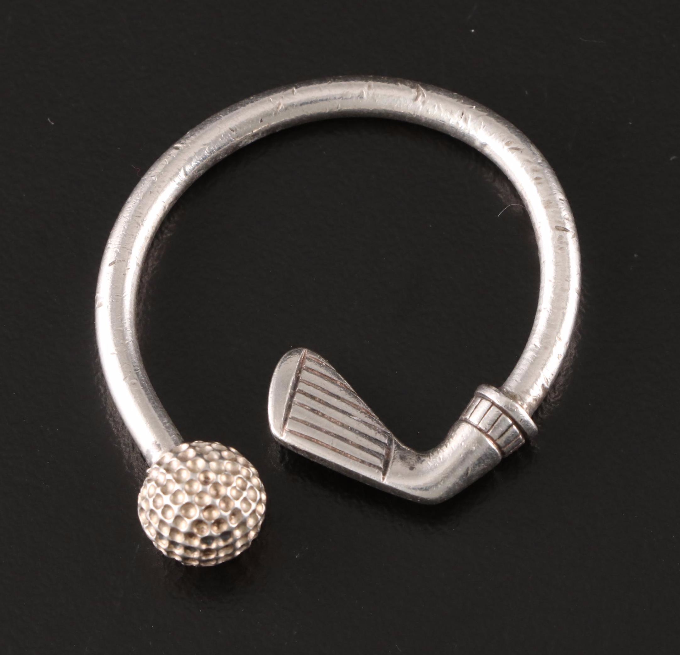 Tiffany & Co. Sterling Silver Golf Club and Ball Key Ring