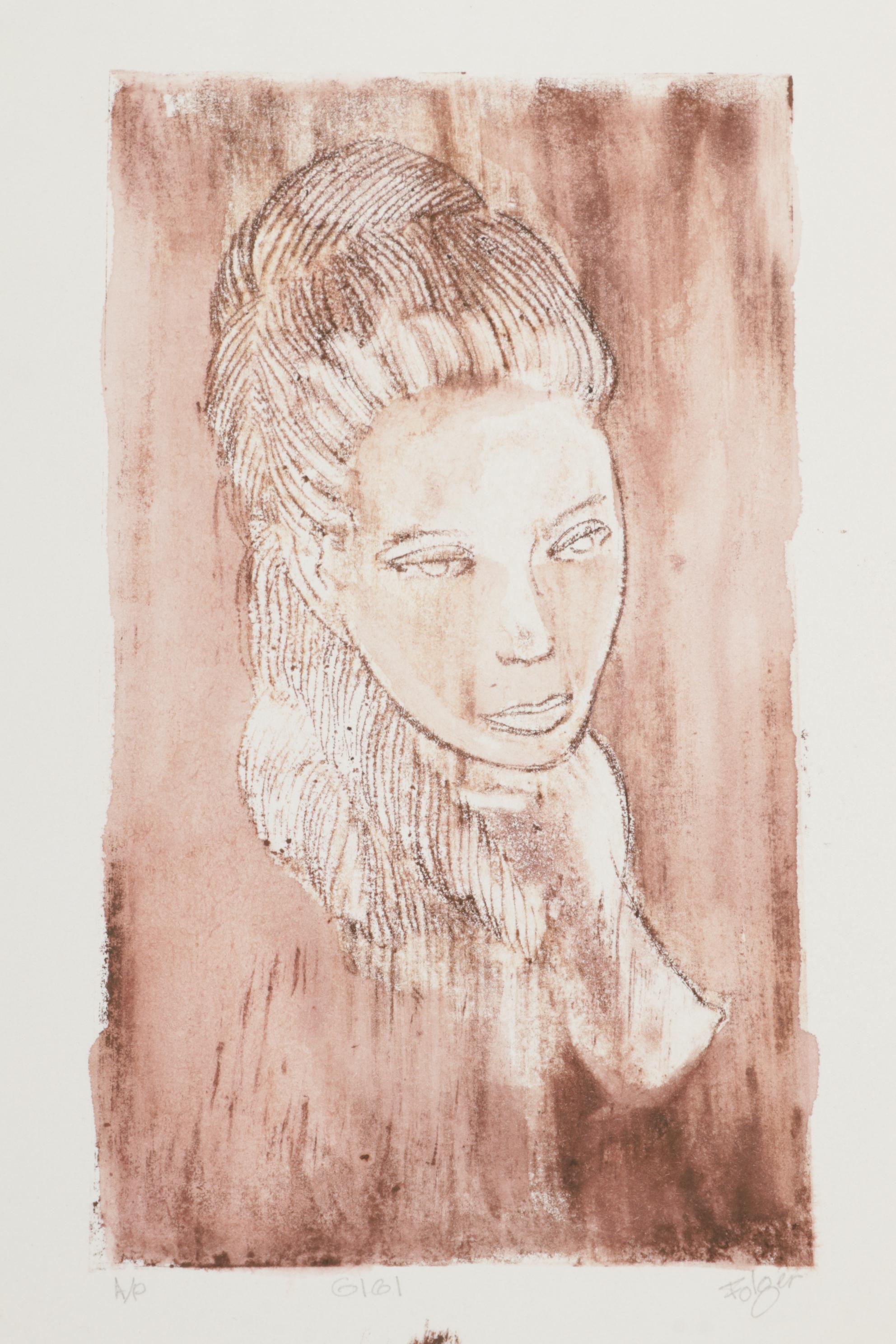 Franklin Folger Female Portrait Study Etchings and Drypoints, Circa 1970