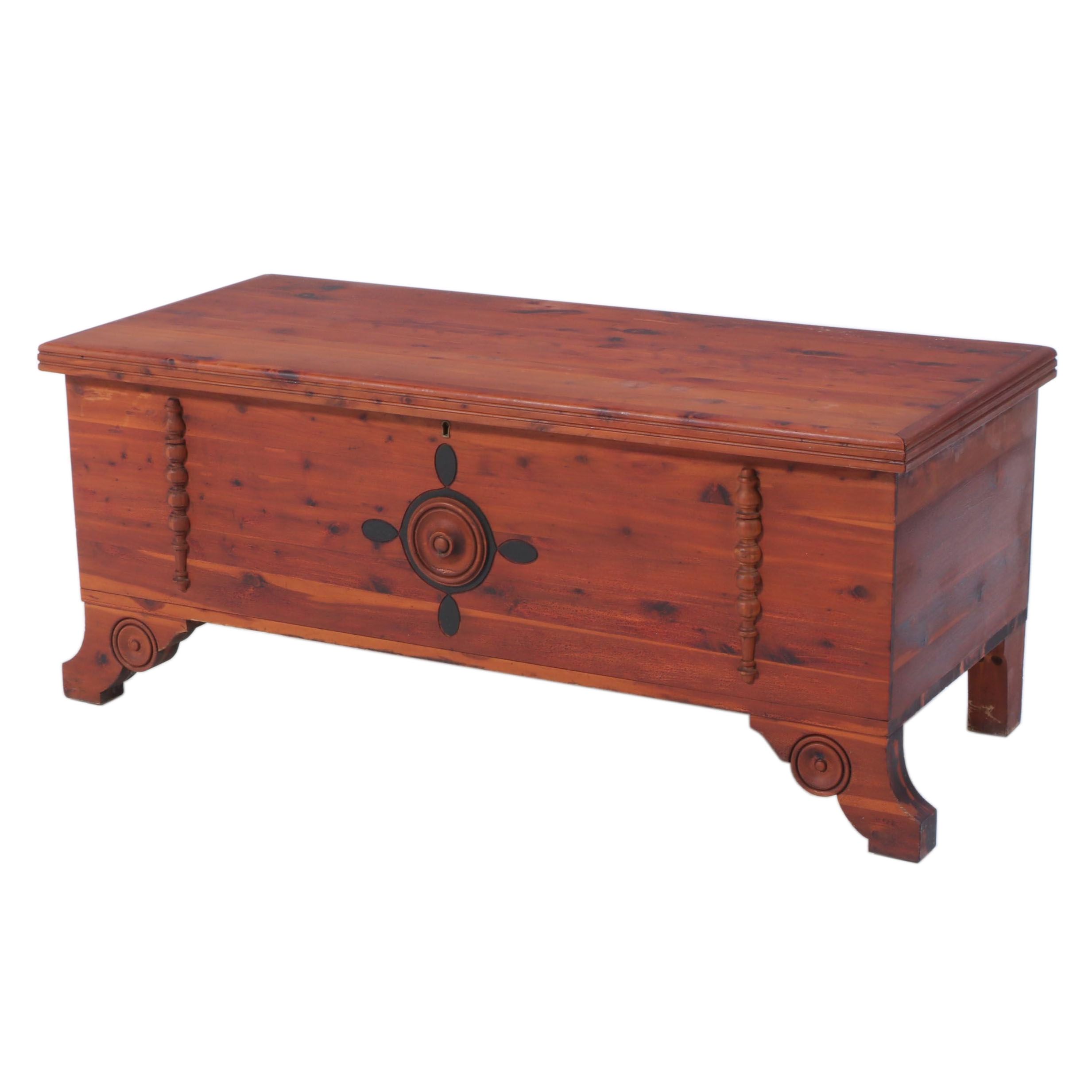 American Parcel-Ebonized Cedar Lift-Lid Chest, Early 20th Century