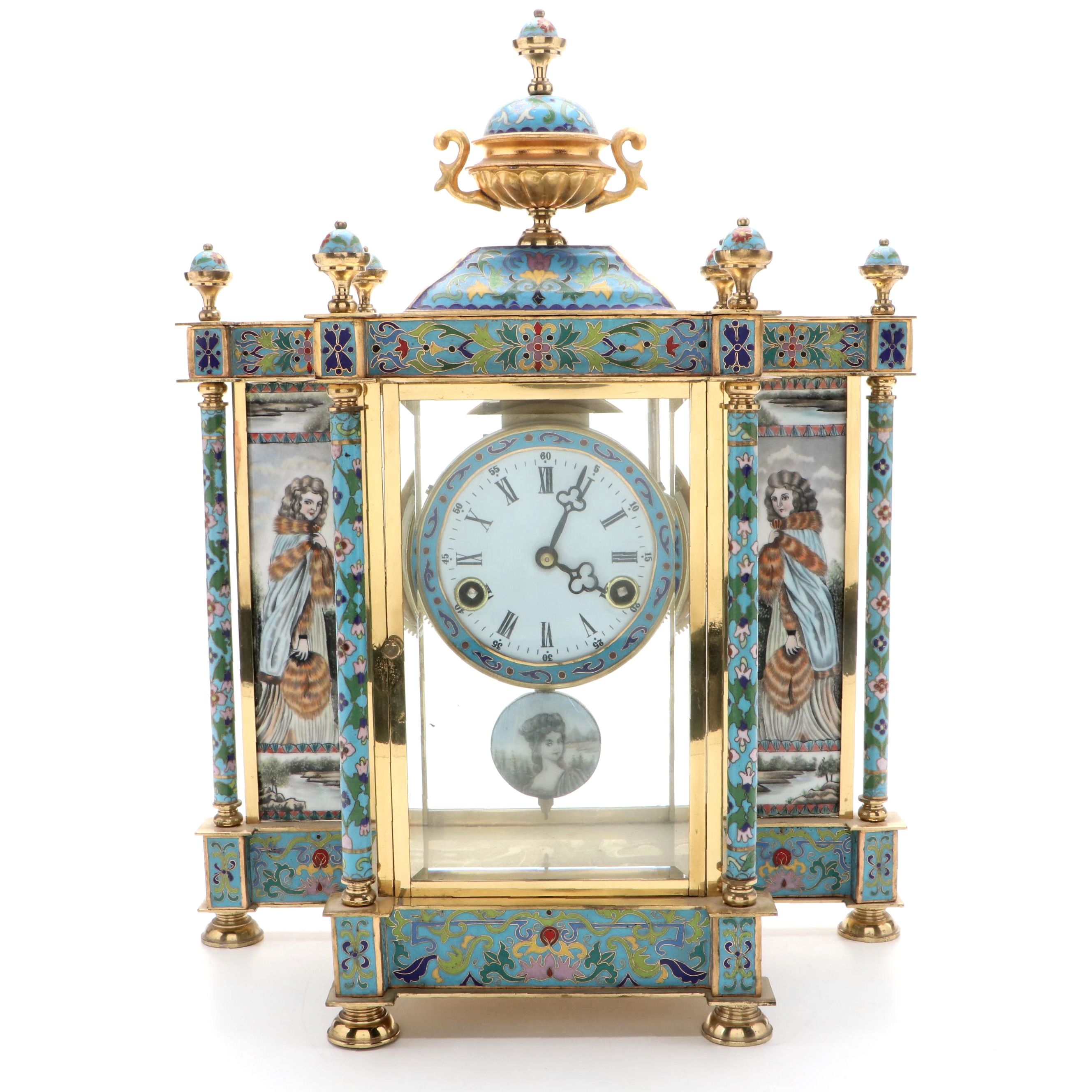 Chinese Export Cloisonné French Style Carriage Clock