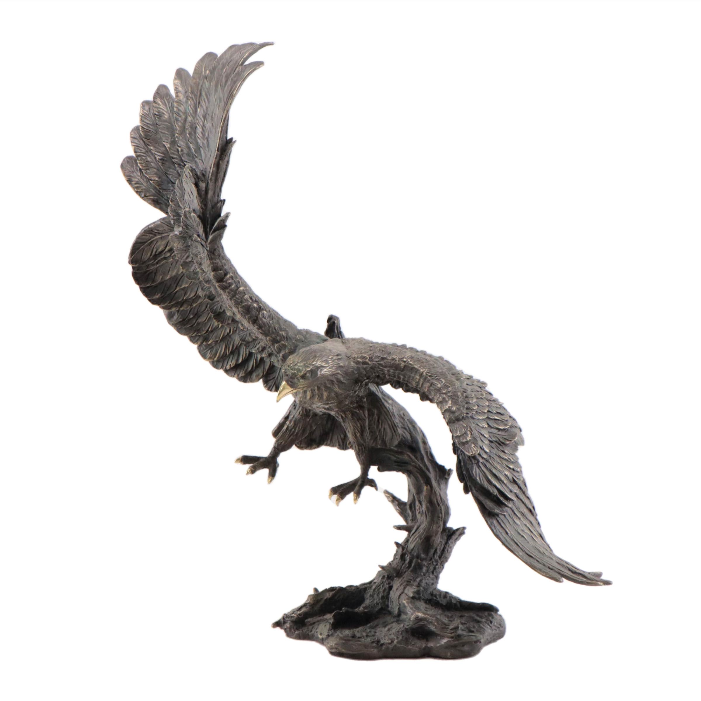 Cast Bronze Eagle Sculpture