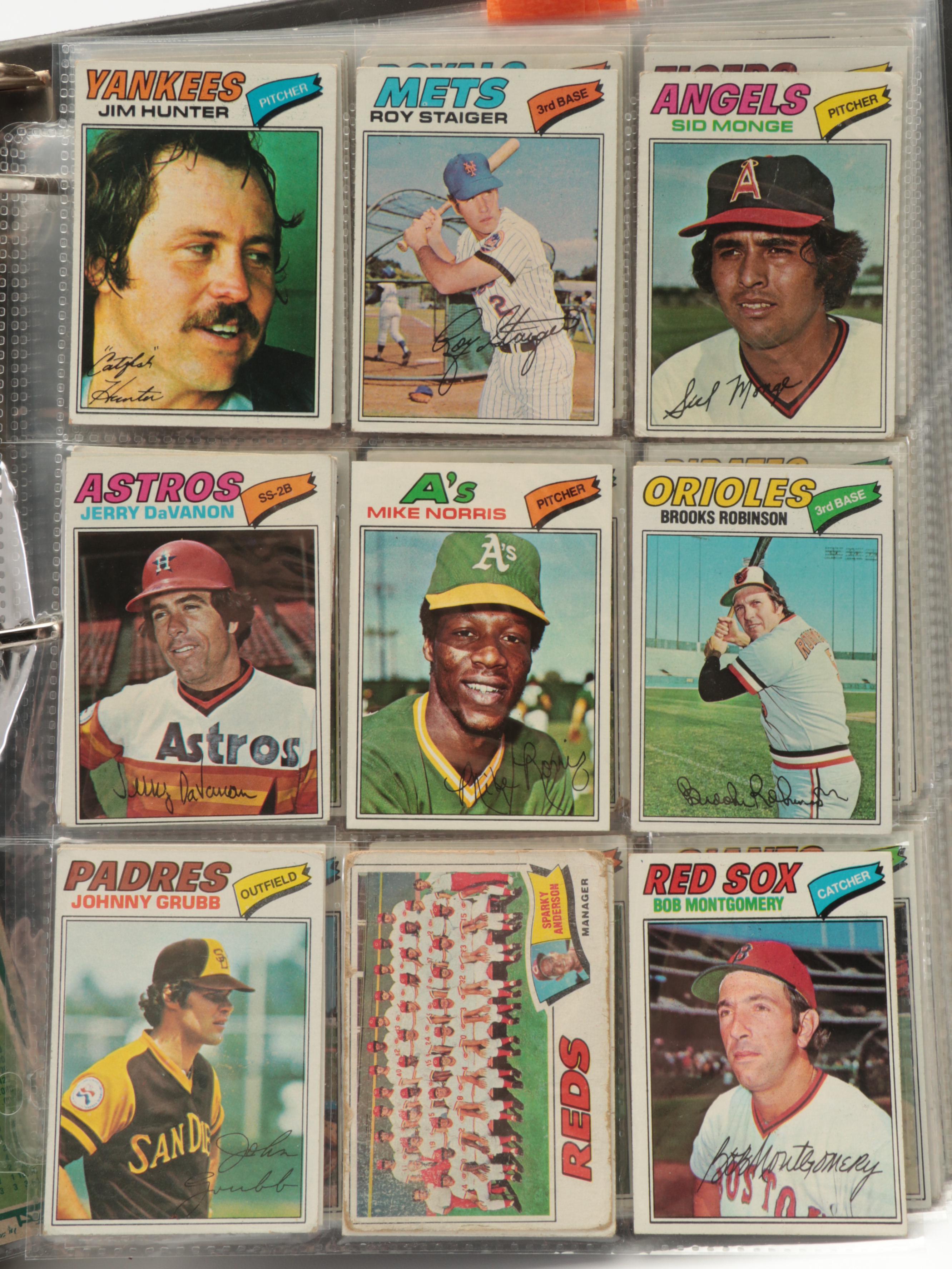 1977 Topps Baseball Cards with Johnny Bench, Jim Palmer and More
