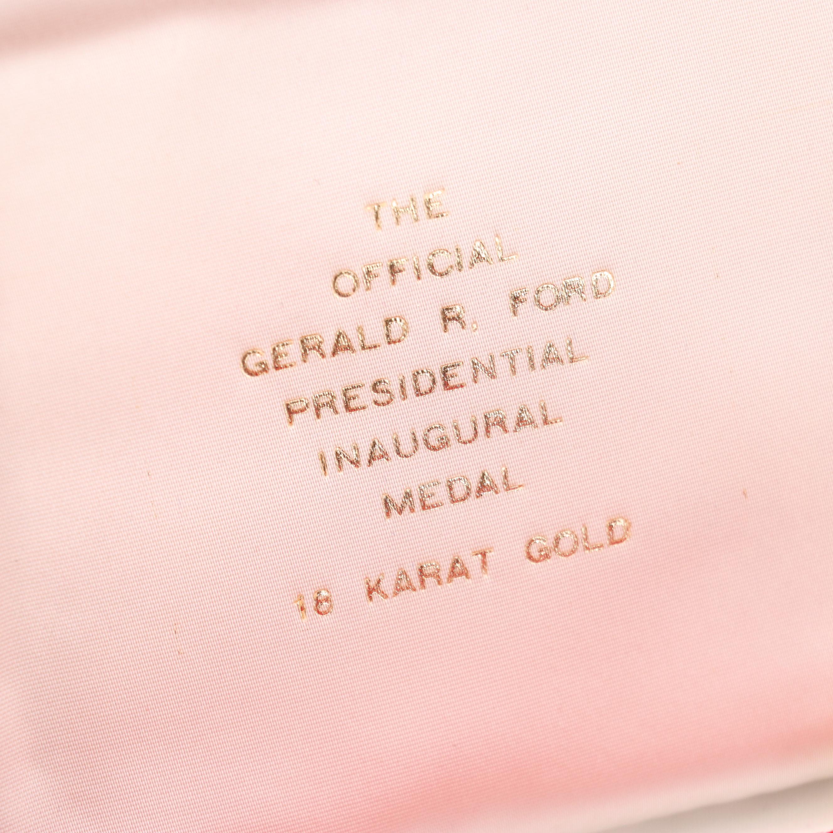 1974 Gerald Ford Official Inaugural 18 Karat Gold Proof Medal