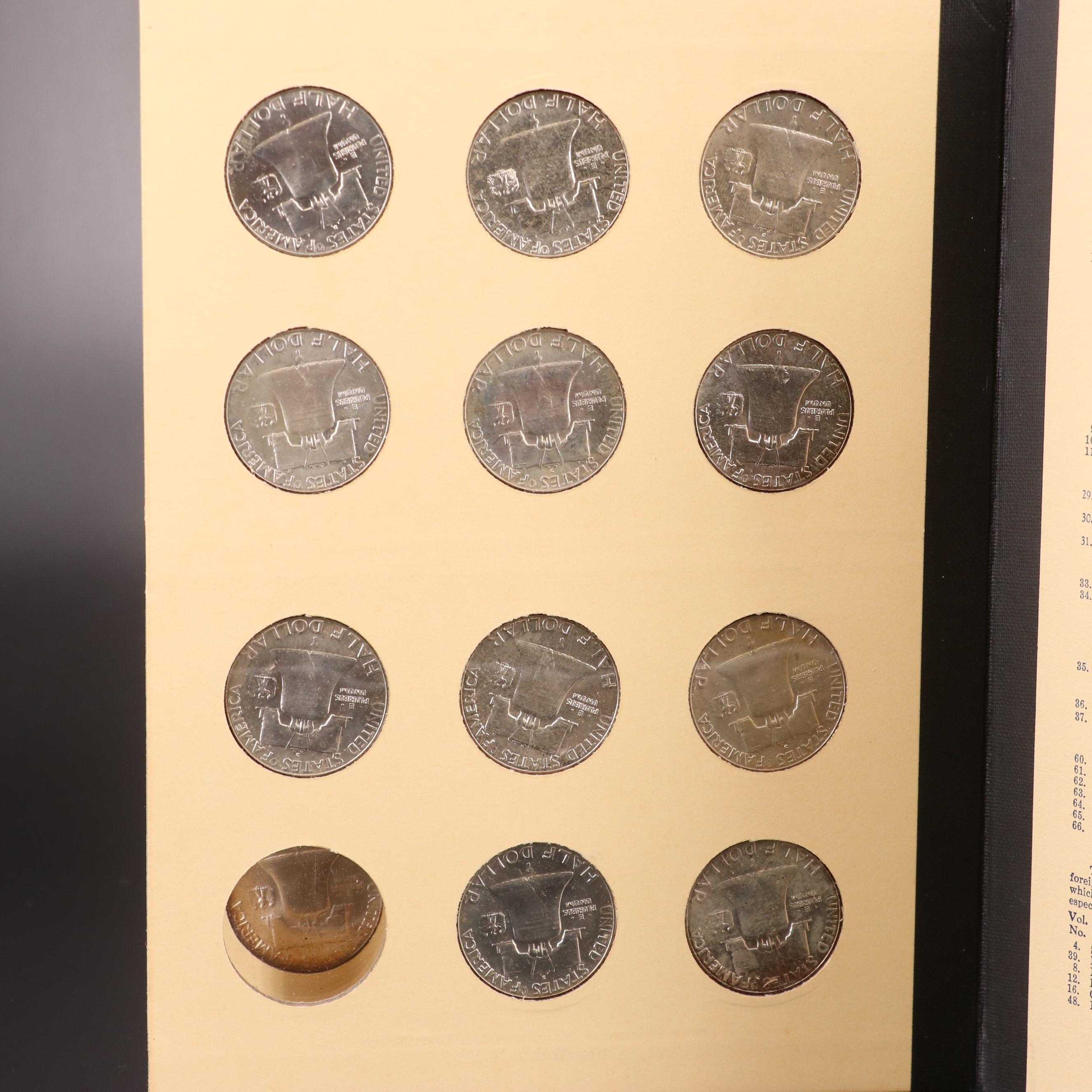 Complete Collection of Thirty-five Franklin Silver Half Dollars