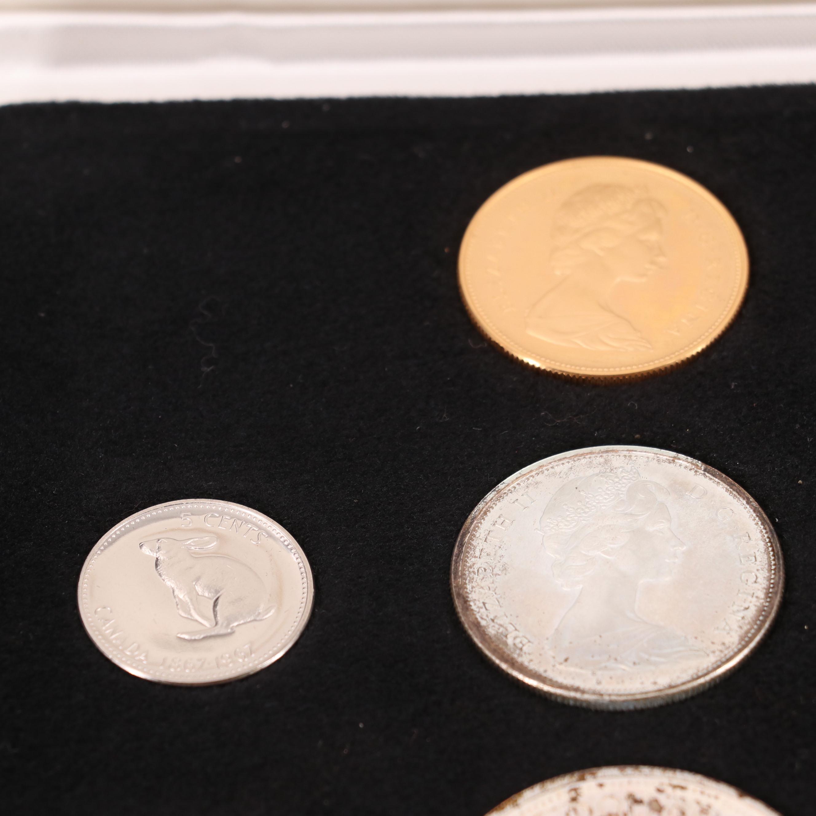 1967 Canadian Centennial 7-Coin Proof Set with $20 Gold Coin