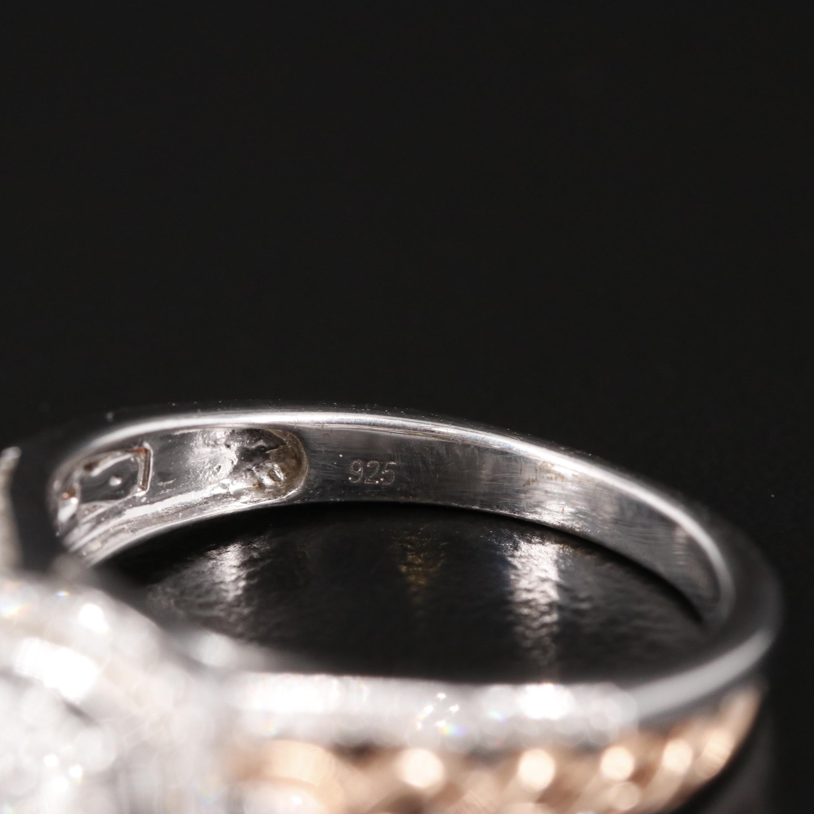 Sterling Diamond Two-Tone Ring