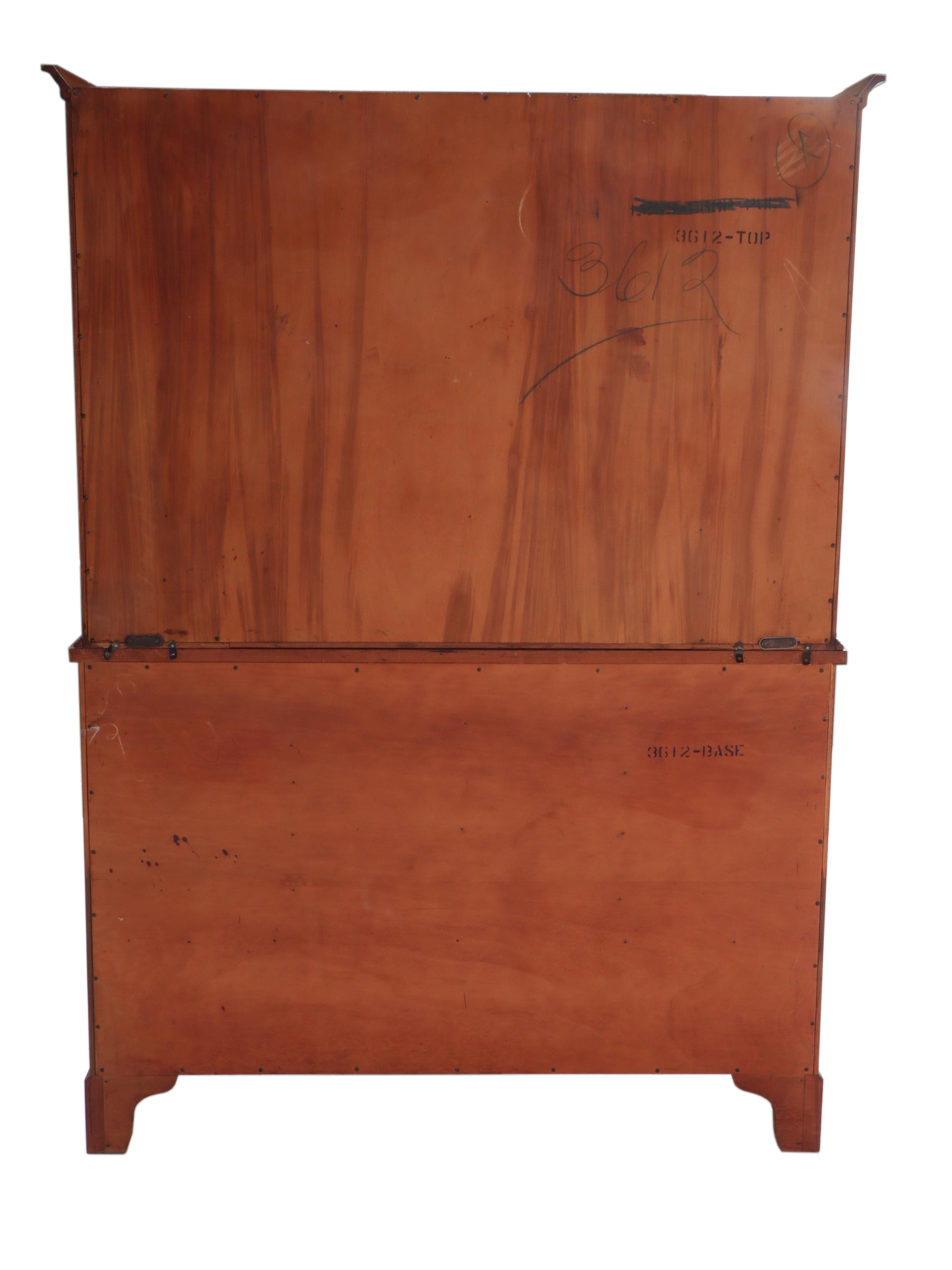 Regency Style Cherry Two-Piece China Cabinet, Late 20th Century