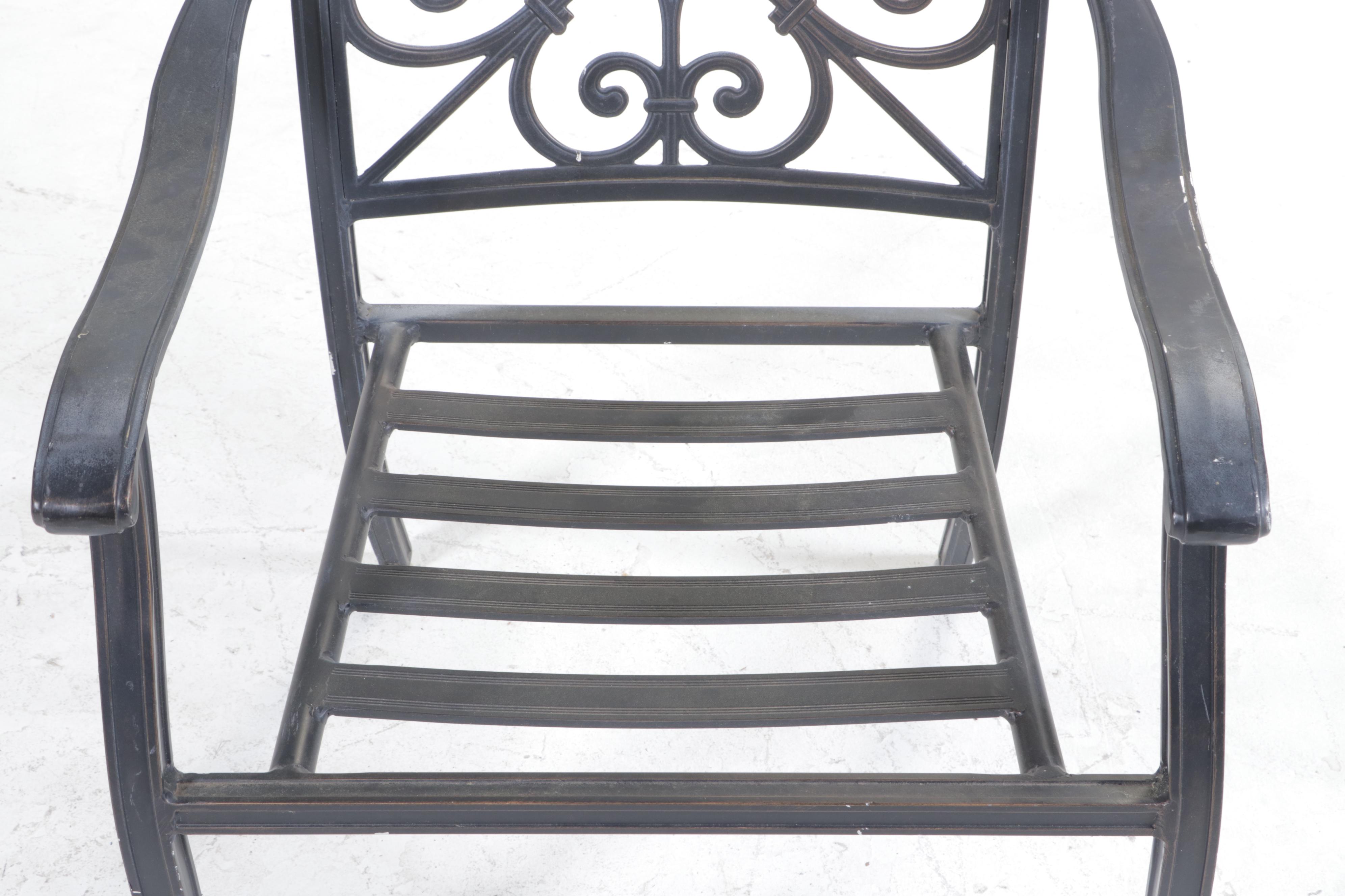 Cast Aluminum PAtio Dining Table With Six Chairs