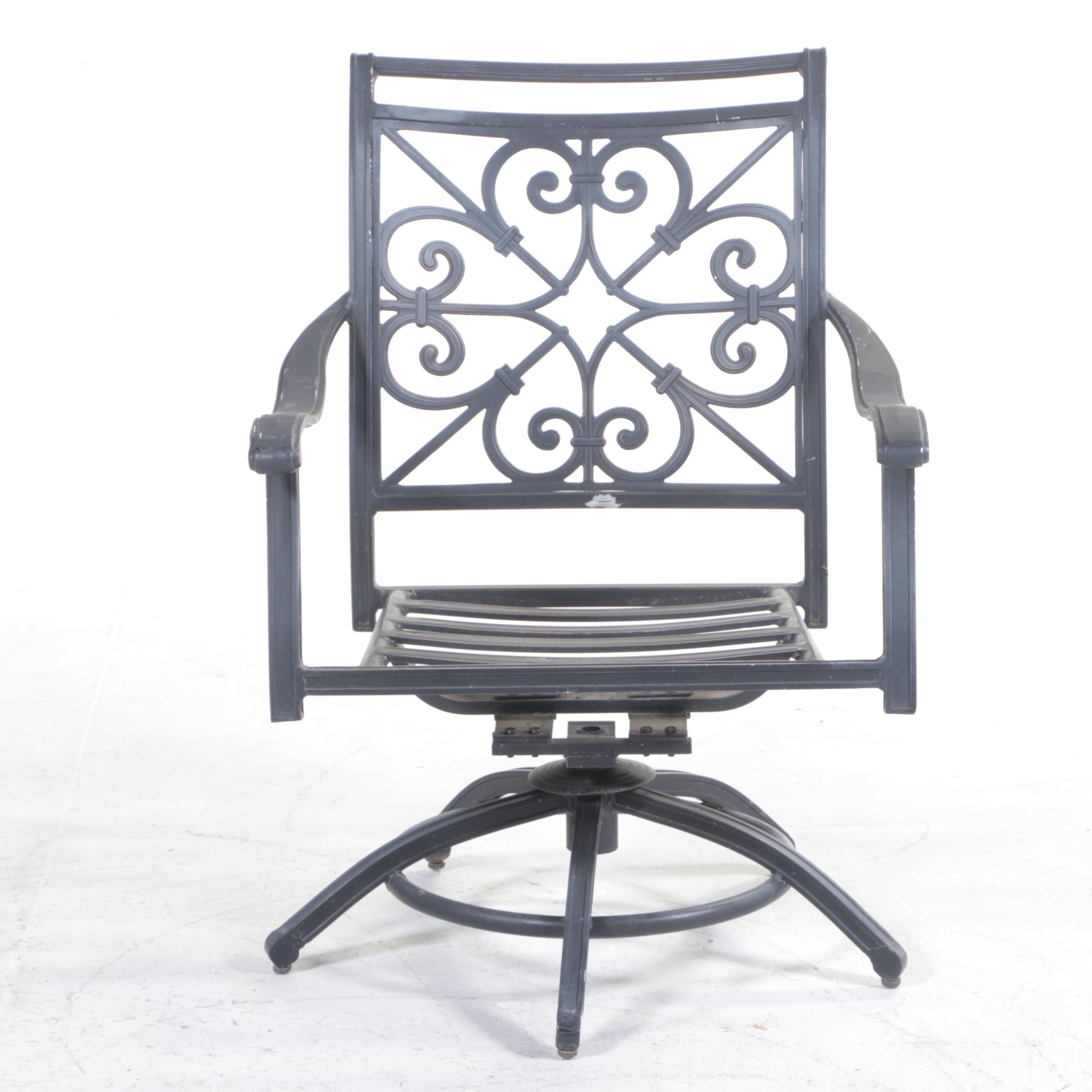 Cast Aluminum PAtio Dining Table With Six Chairs