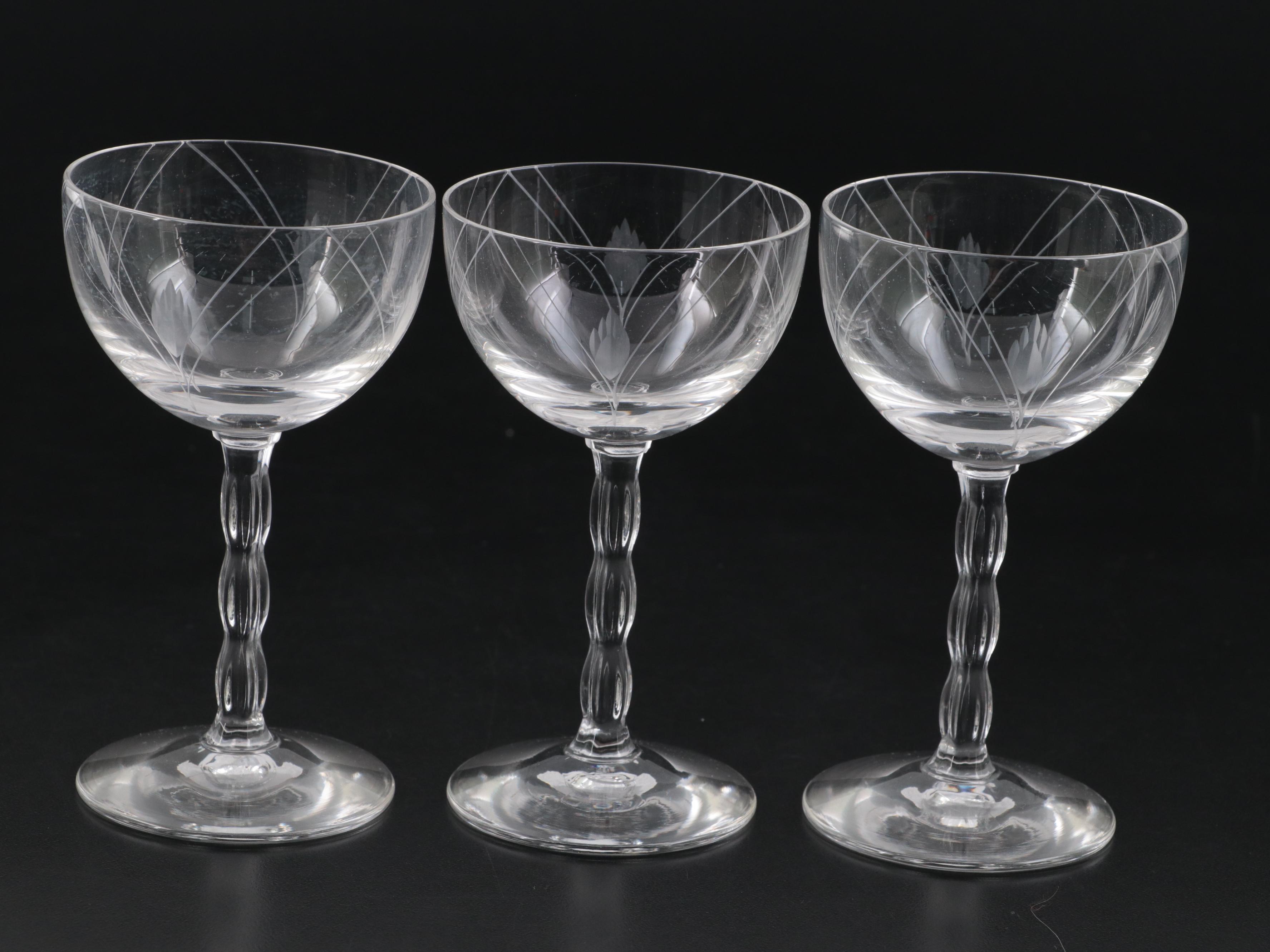 Fostoria "Heraldry" Cut Glass Stemware, 1935-1969