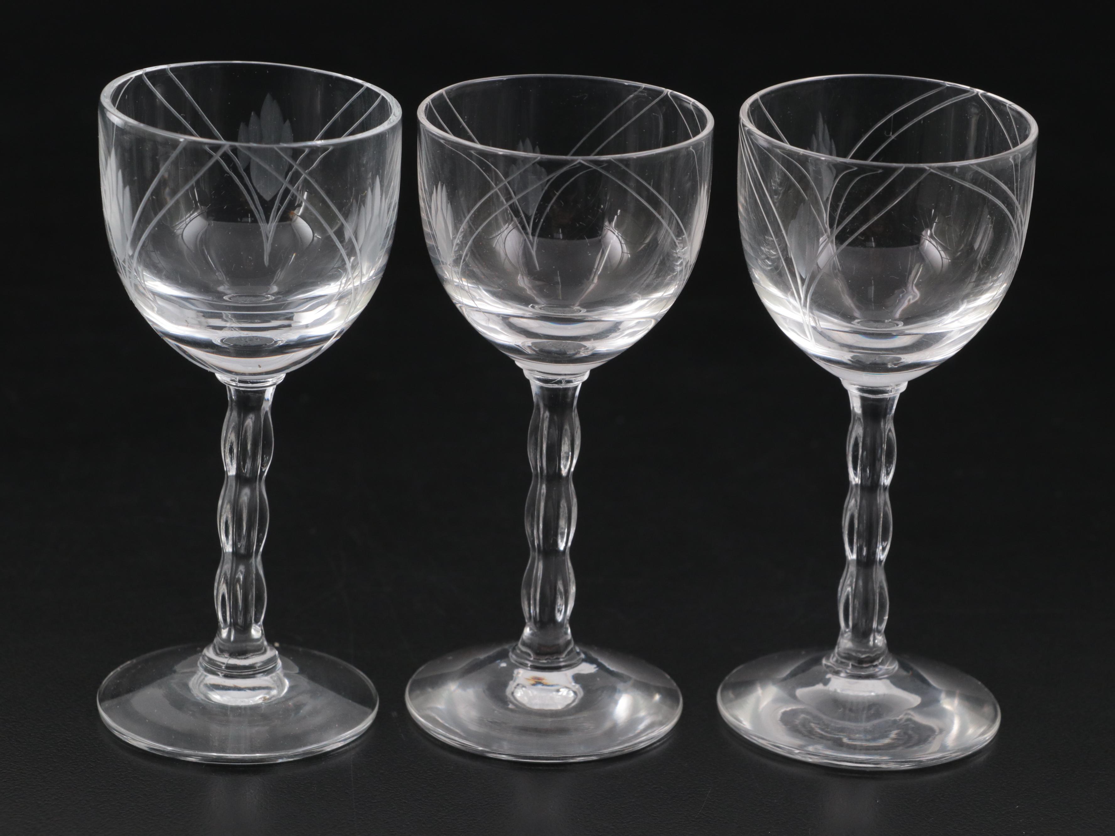 Fostoria "Heraldry" Cut Glass Stemware, 1935-1969