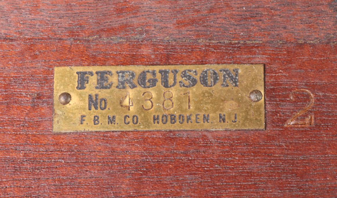 Ferguson Bros. Mfg. Co. Colonial Style Mahogany and Glass-Lined Smoking Stand