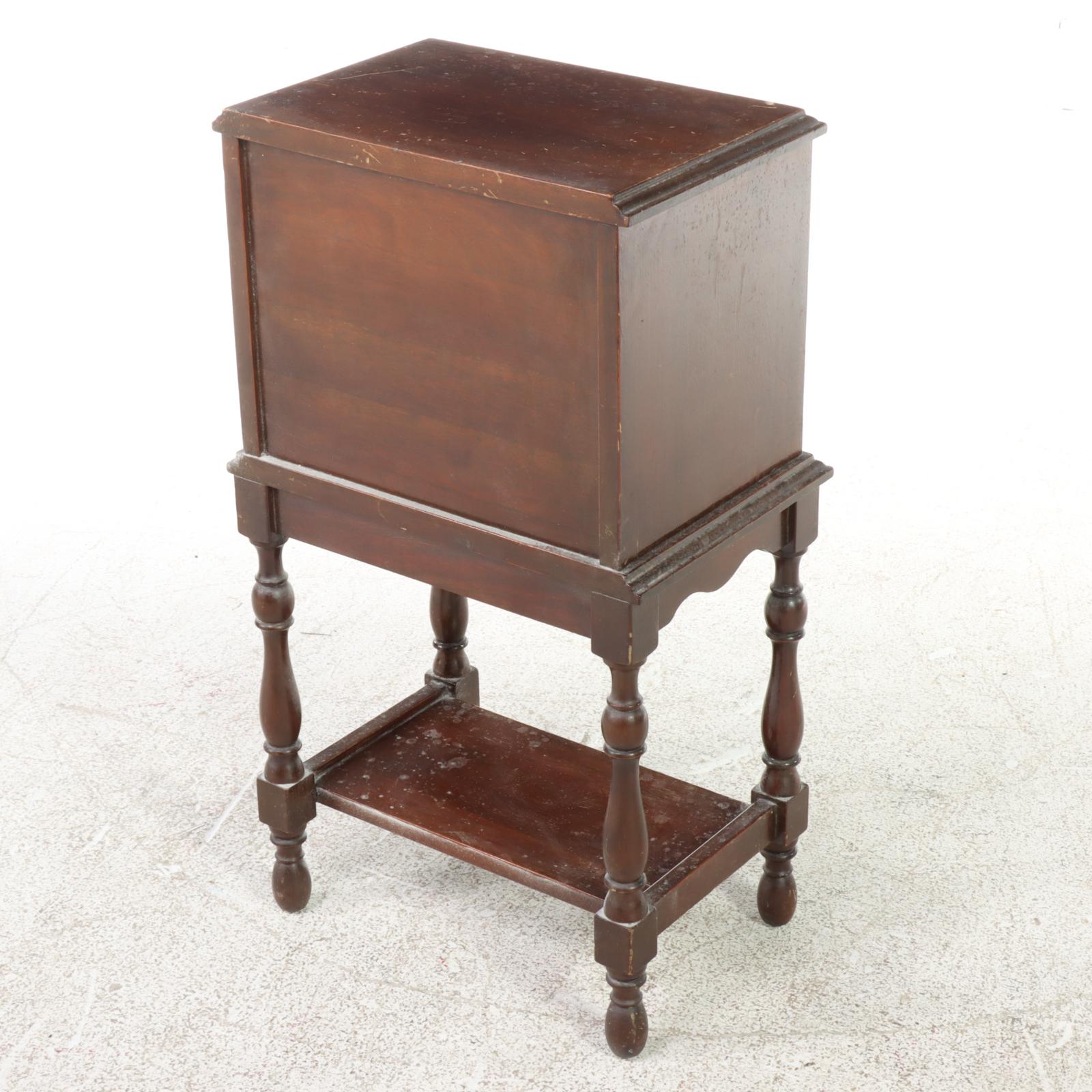 Ferguson Bros. Mfg. Co. Colonial Style Mahogany and Glass-Lined Smoking Stand