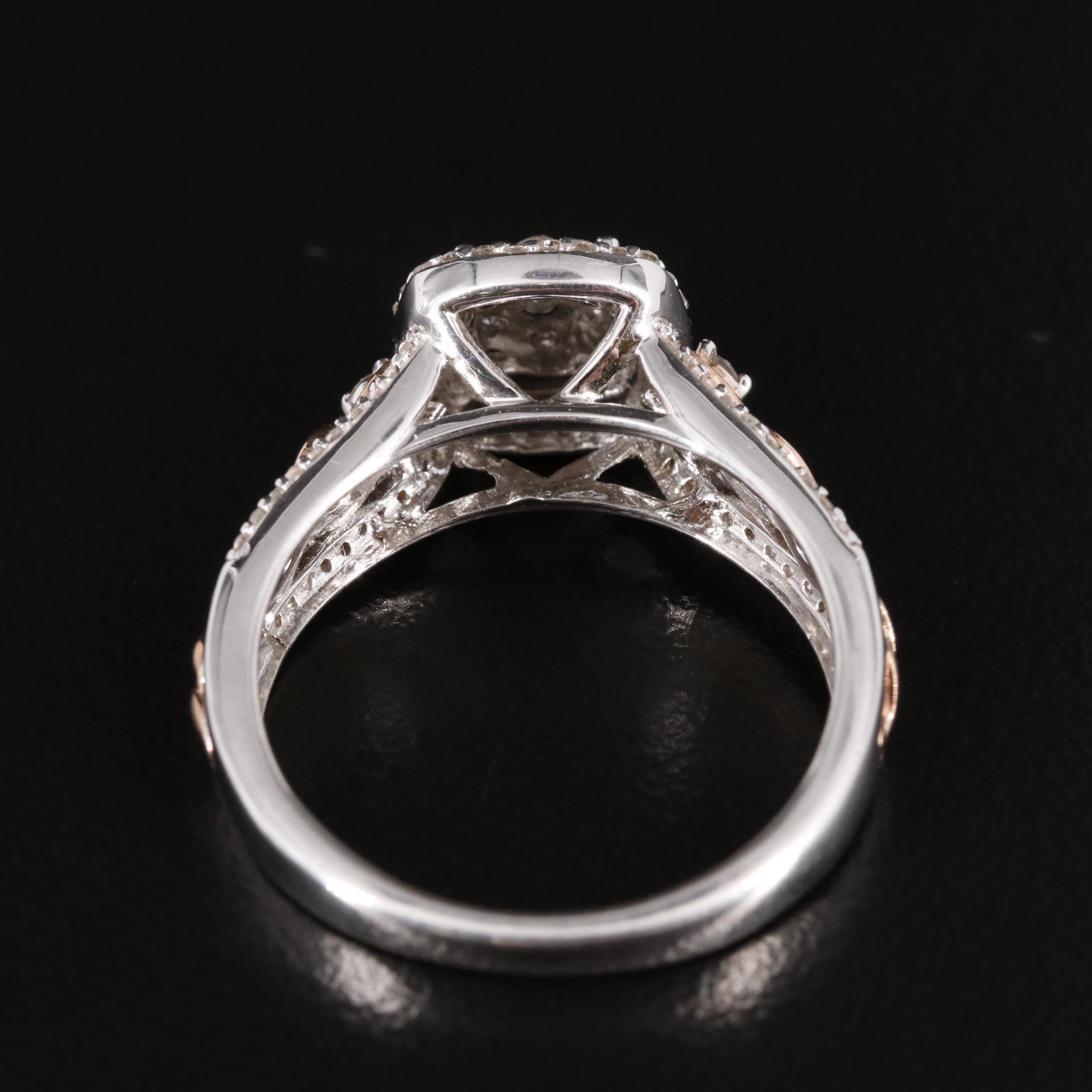 Sterling Diamond Two-Tone Ring