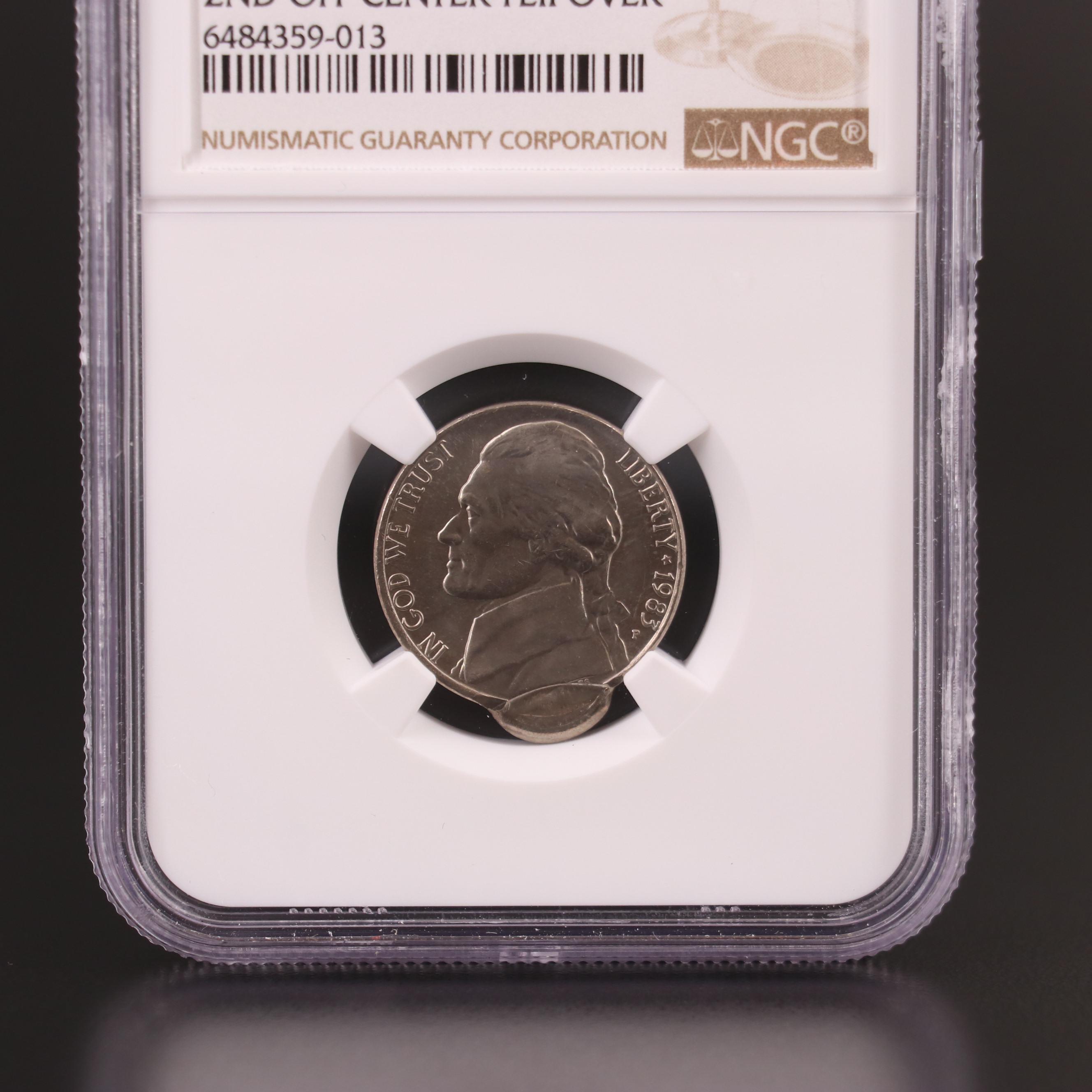 NGC MS65 Double Struck Error 1983-P Jefferson Nickel