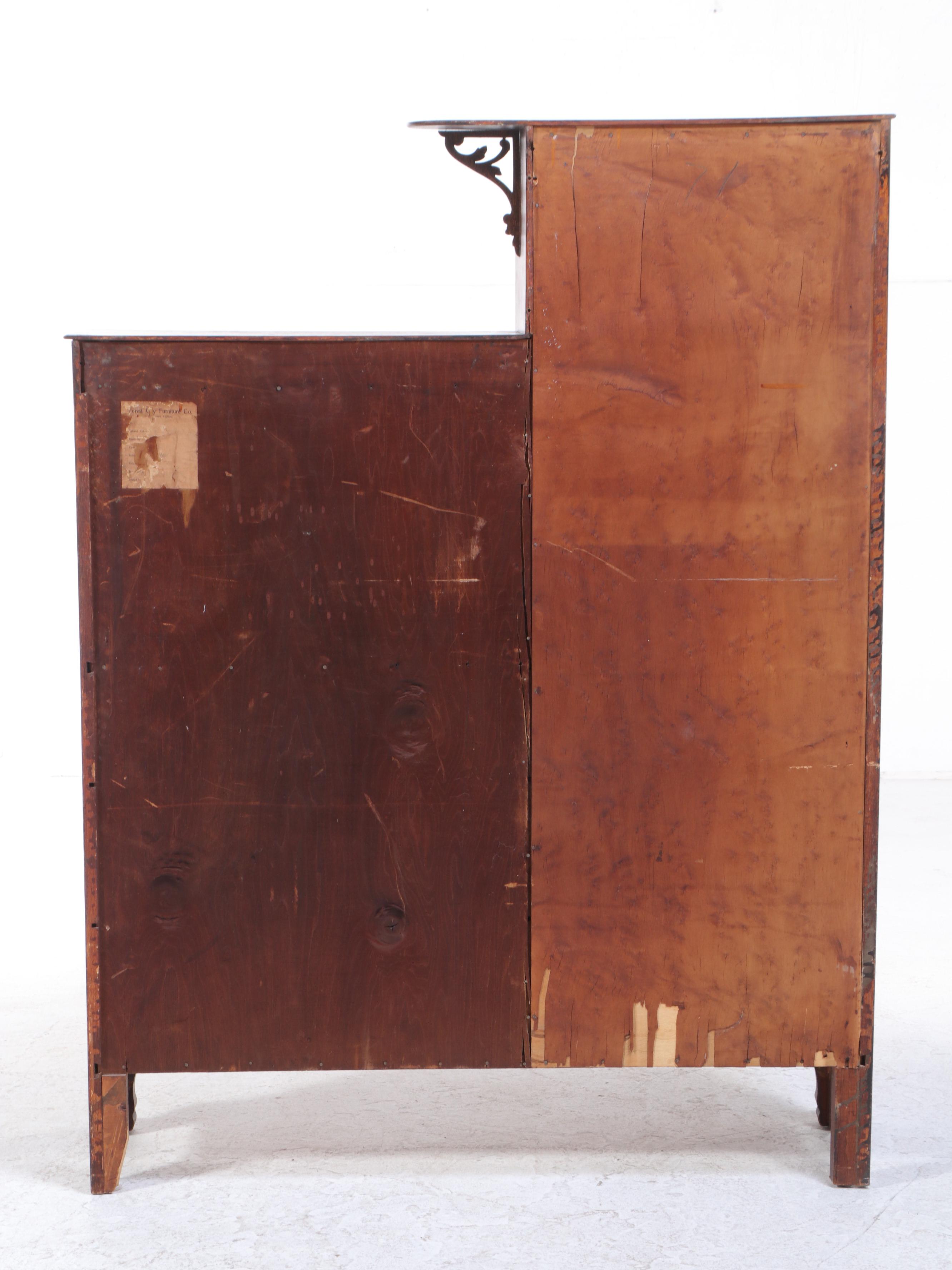 Forest City Furniture Co. Empire Revival Oak Side-by-Side Secretary Bookcase