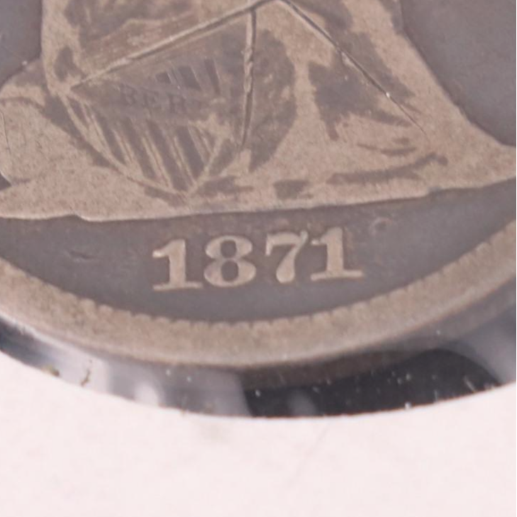 1871 Seated Liberty Silver Quarter