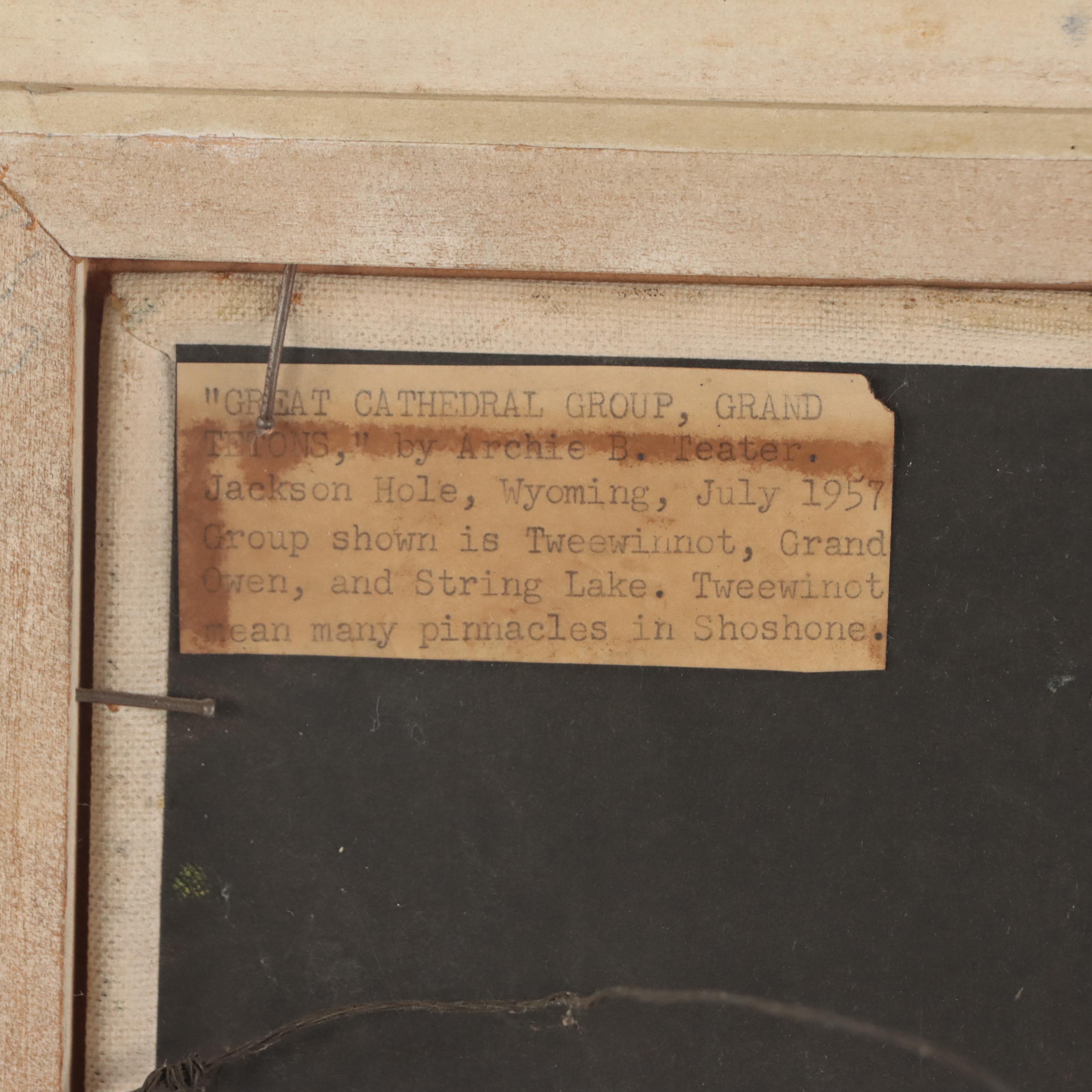 Archie B. Teater Oil Painting of the Grand Tetons, 1957