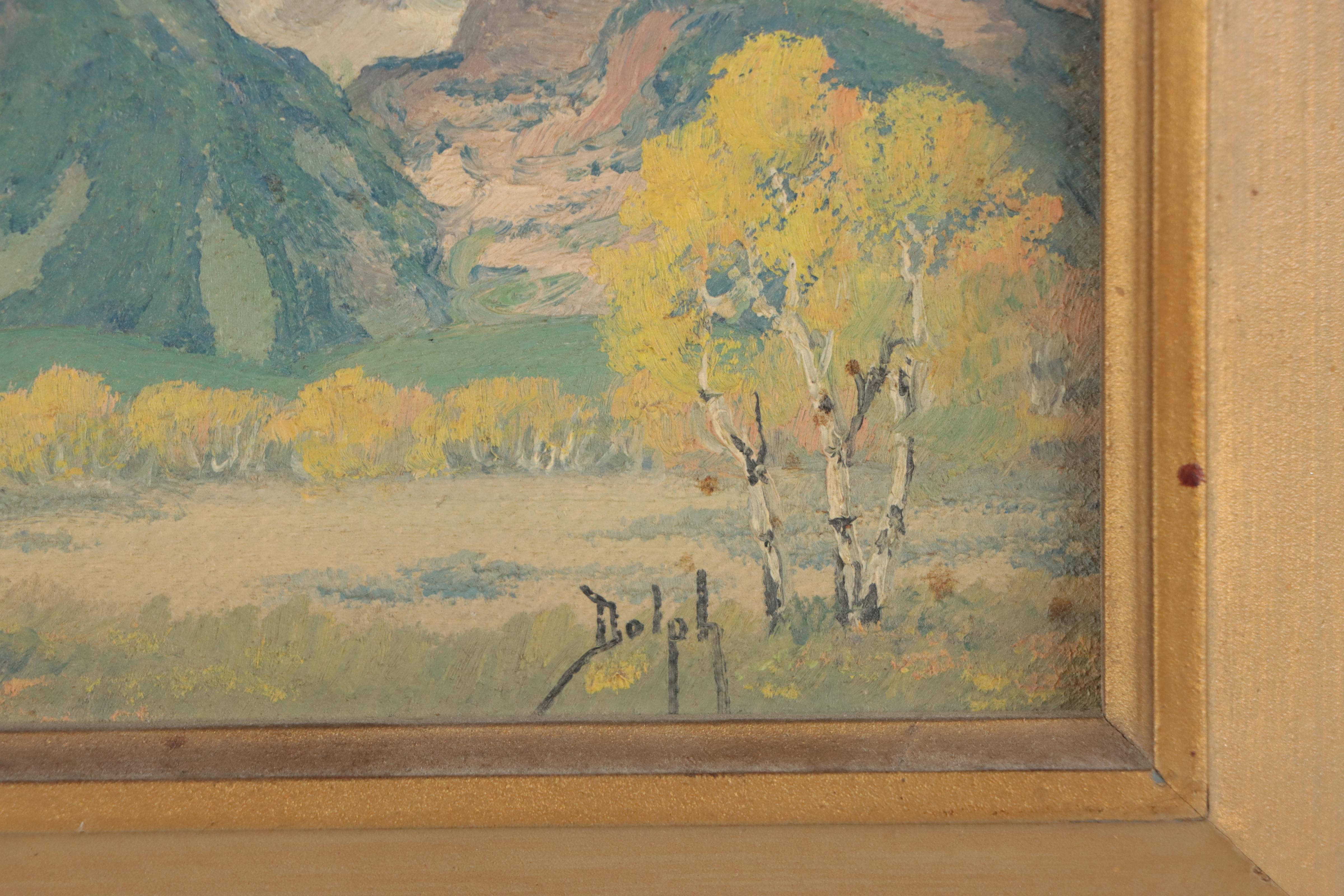 M. D. Dolph Oil Painting of Alpine Landscape "The Tetons," Mid-20th Century